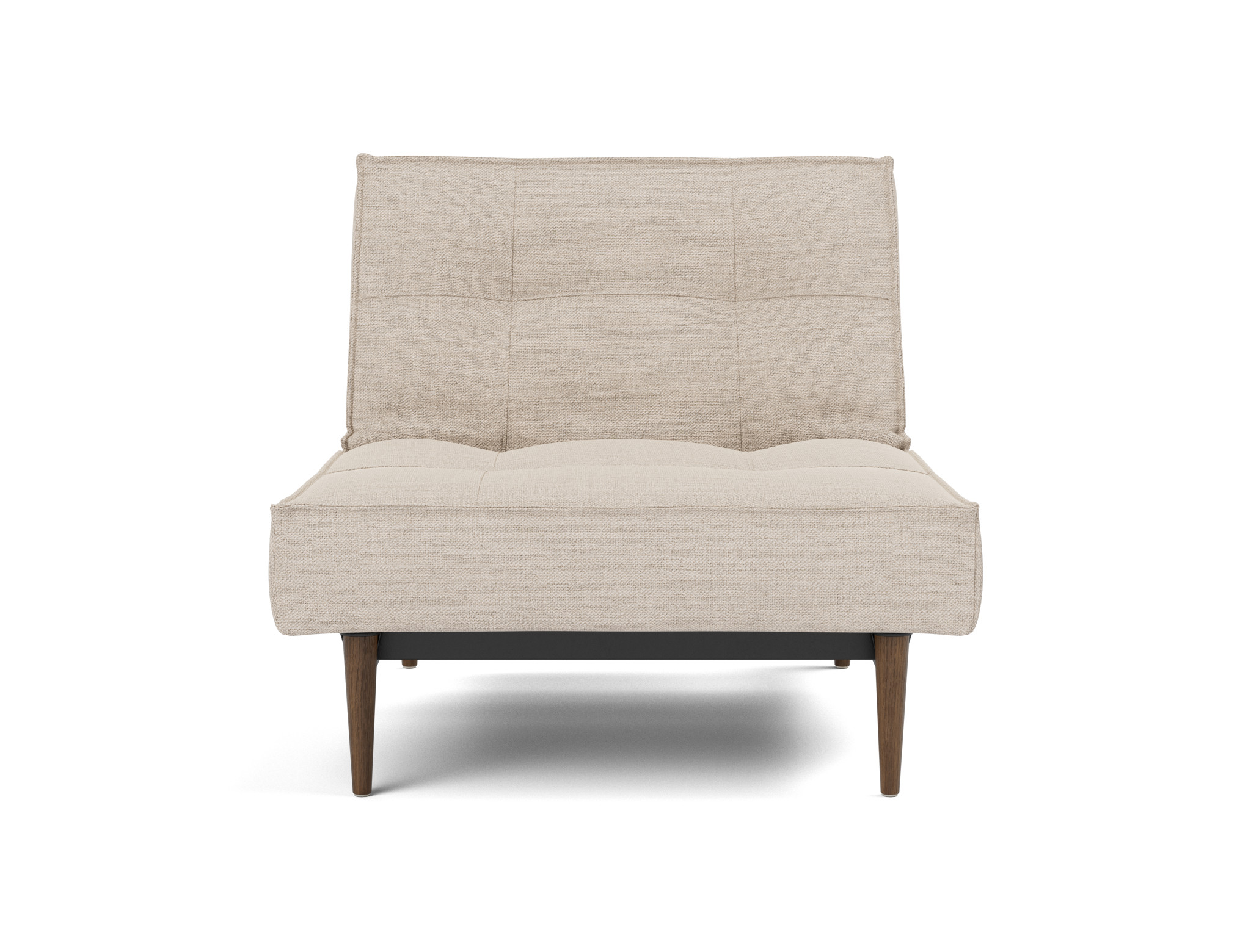 Sessel Splitback Webstoff Blida 612-Sand-Grey Beine Styletto Eiche dunkel