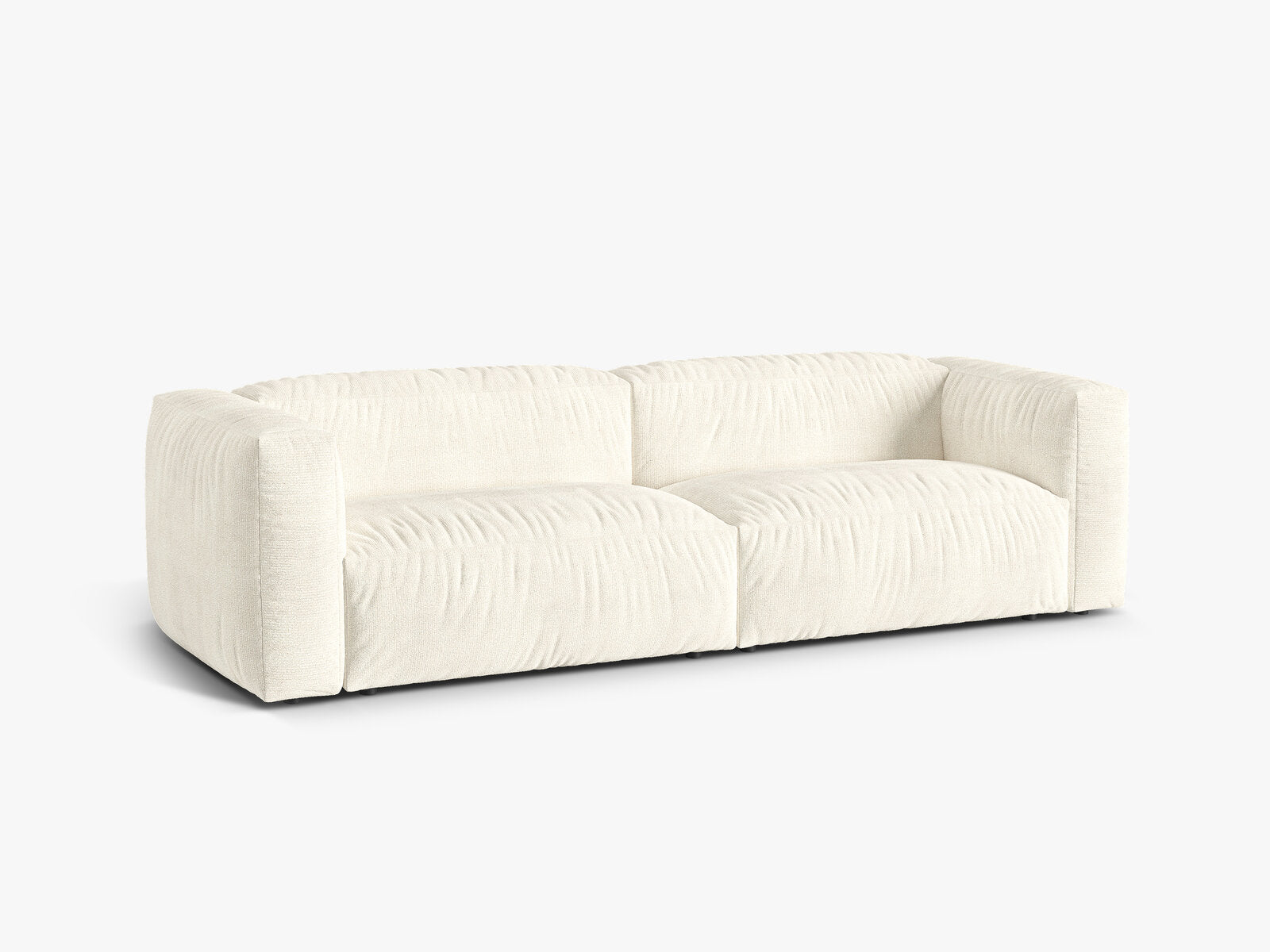 Micadoni Sofa Martina 3-Sitzer Boucle Monet Elfenbein