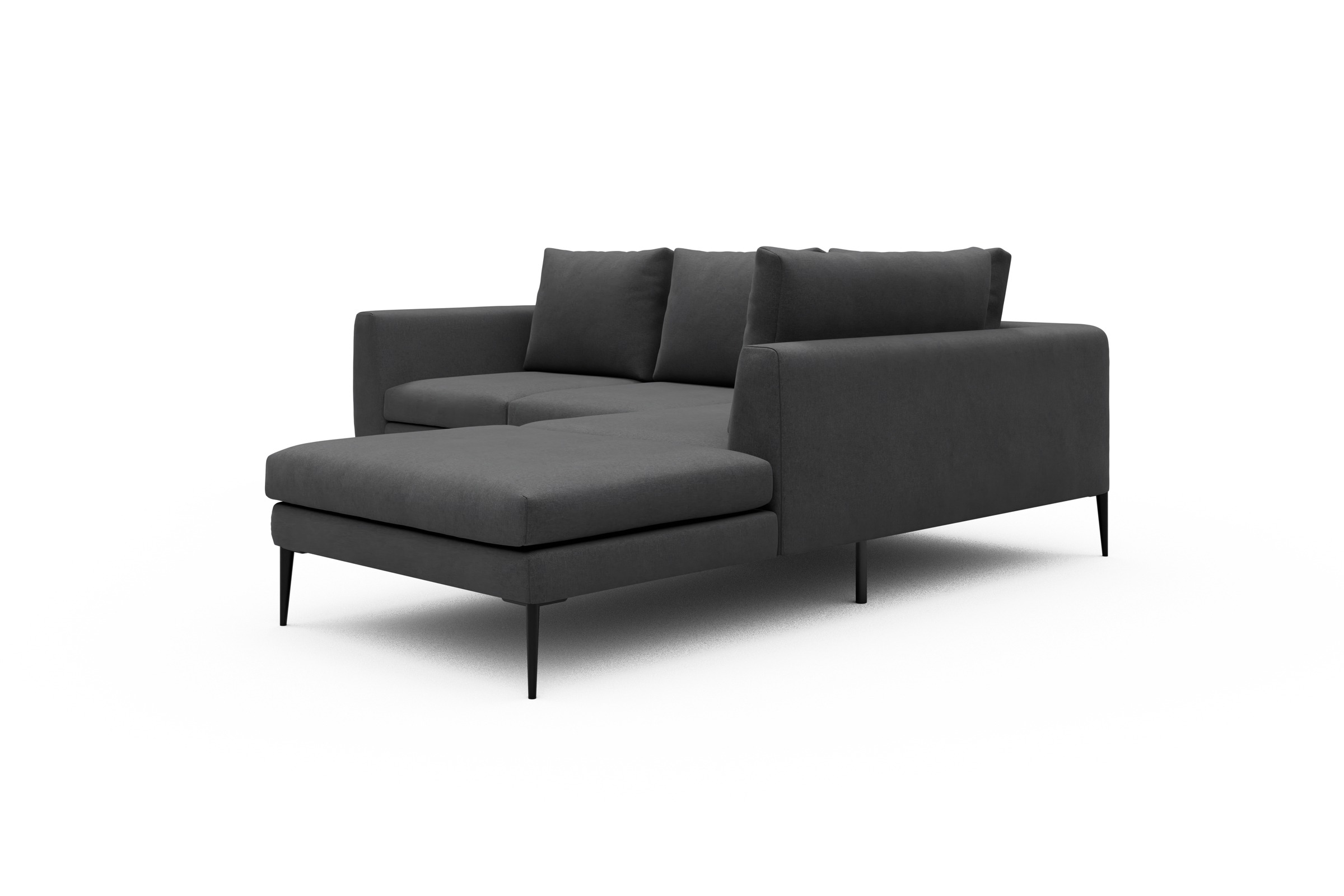 Ecksofa Paul Relax-Ecke rechts mit 2-Sitzer Satya-Zinc