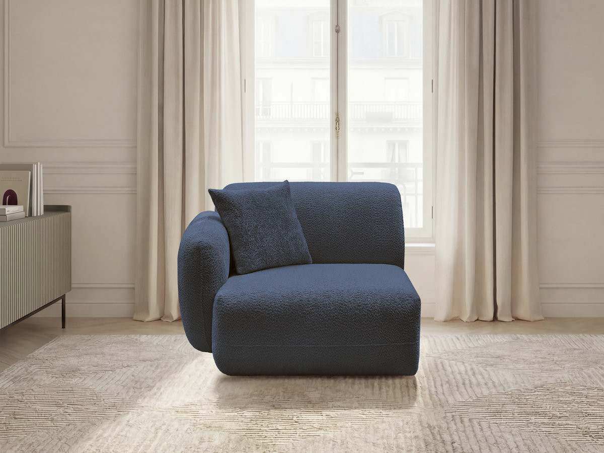 Bobochic Anda Sofamodul 1-Sitzer 104 × 103 cm Chenille Dunkelblau Ecke links