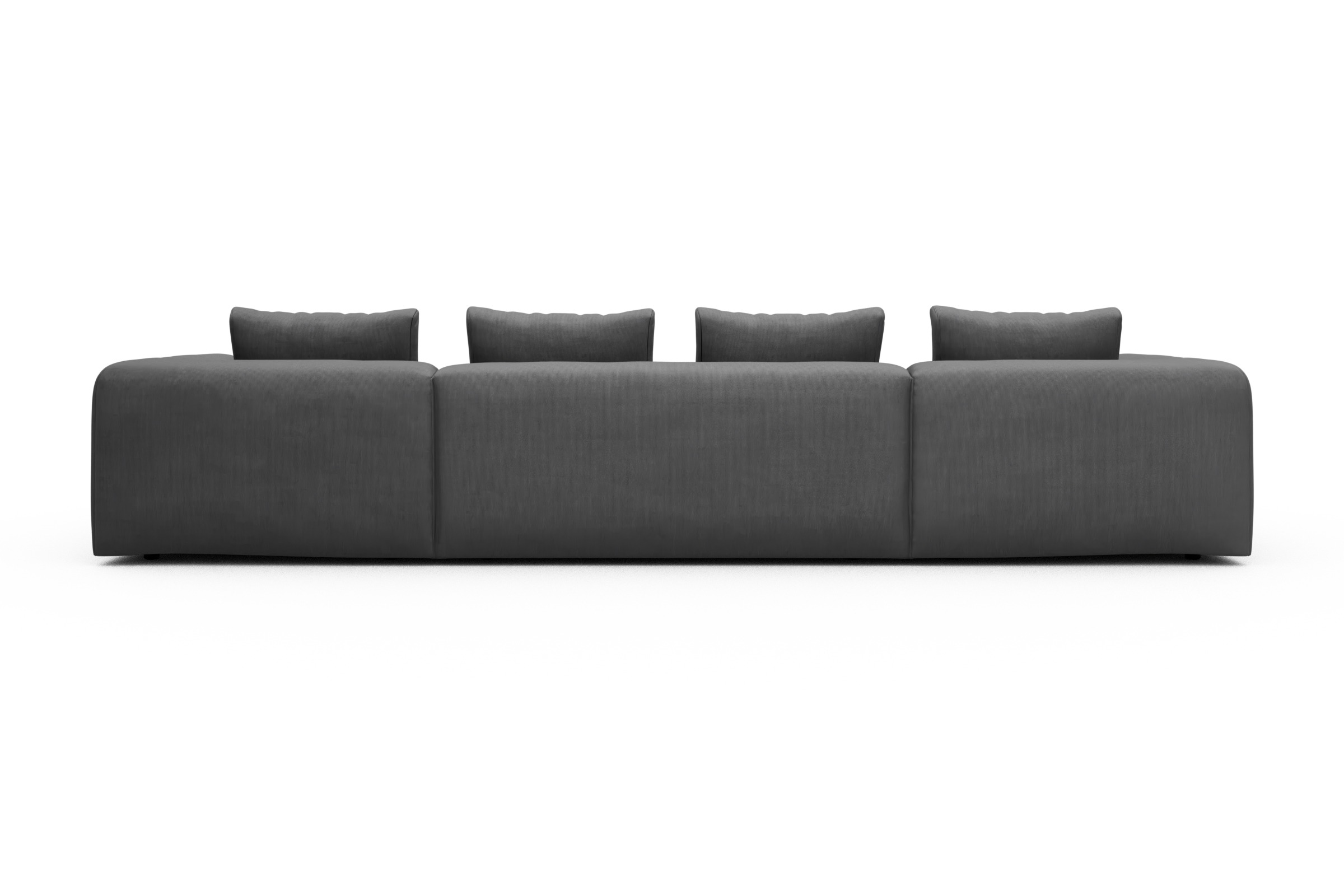 Wohnlandschaft Fred mit 2-Sitzer und Chaiselongue beidseitig Cordufine-Grey