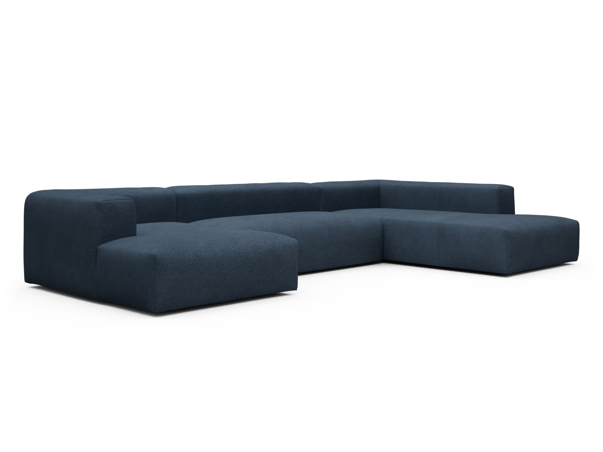 Skandi Home Wohnlandschaft Fred Relax-Ecke rechts mit 2-Sitzer und Chaiselongue links Boucle-Blue moebelfaktor