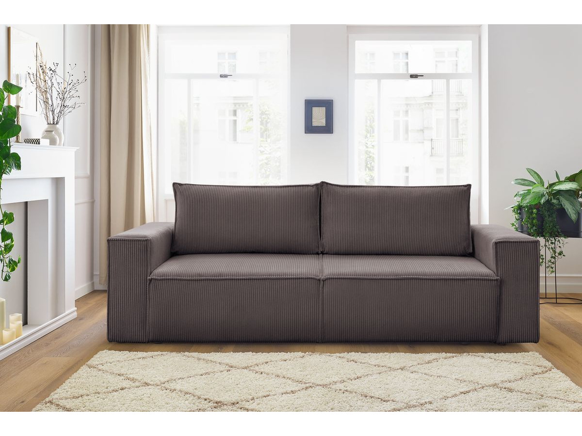 Bobochic Nihad Sofa 3-Sitzer Cordsamt Taupe