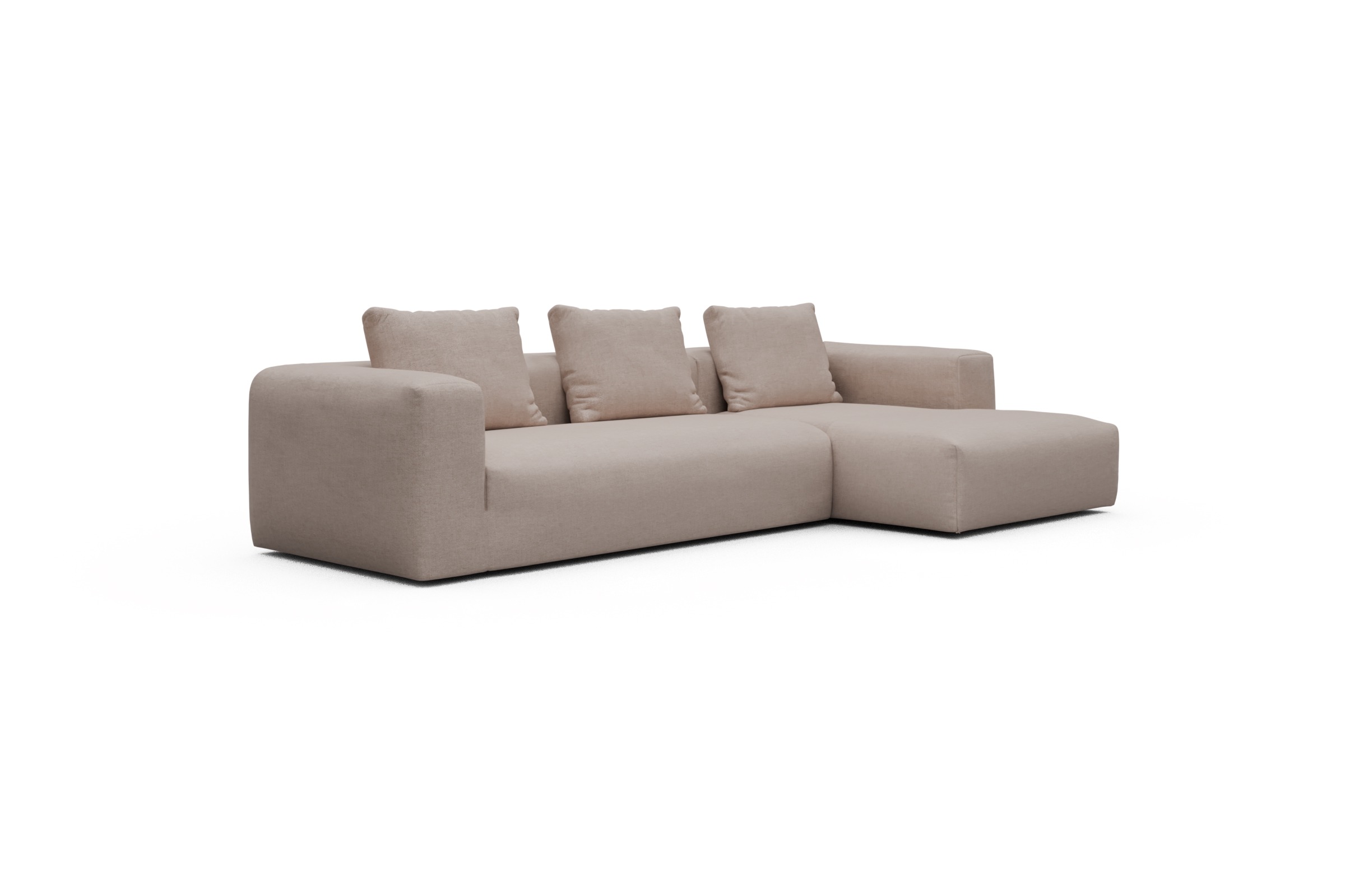Ecksofa Fred Chaiselongue rechts mit 2,5-Sitzer Weda-Sand
