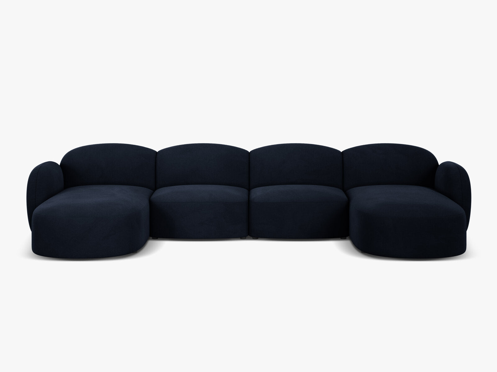 Micadoni Panorama Sofa Blair 6-Sitzer Samt Casino Königsblau