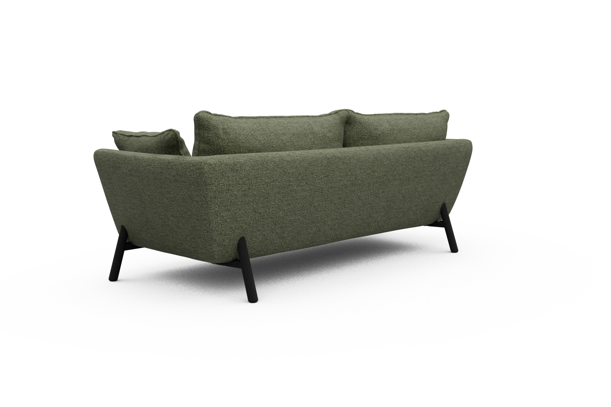 Sofa Emil PREMIUM 3-Sitzer Beinfarbe Eiche Schwarz Carreno-Vivid-Green