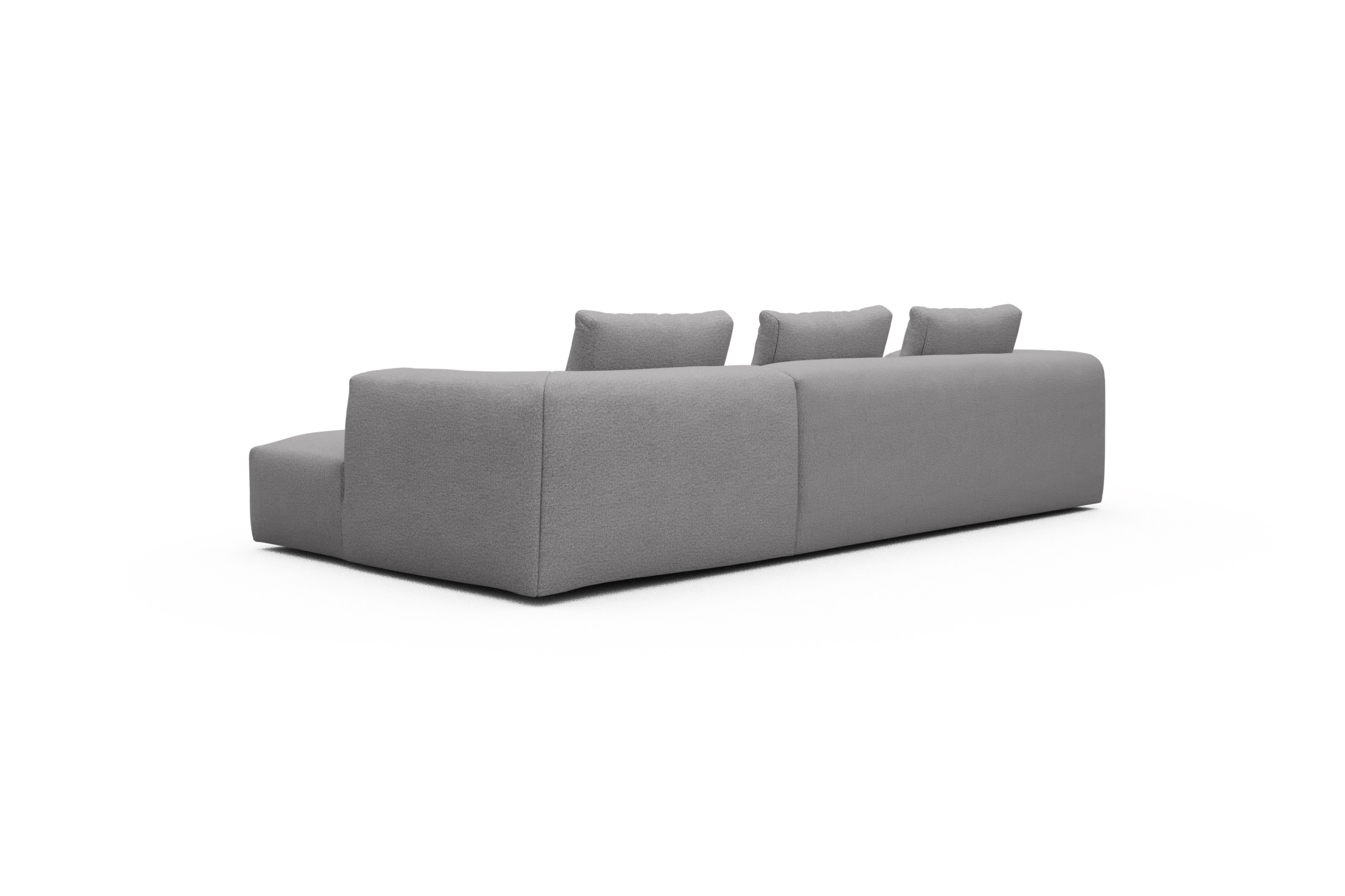 Ecksofa Fred Chaiselongue rechts mit 2,5-Sitzer Sama-Grey