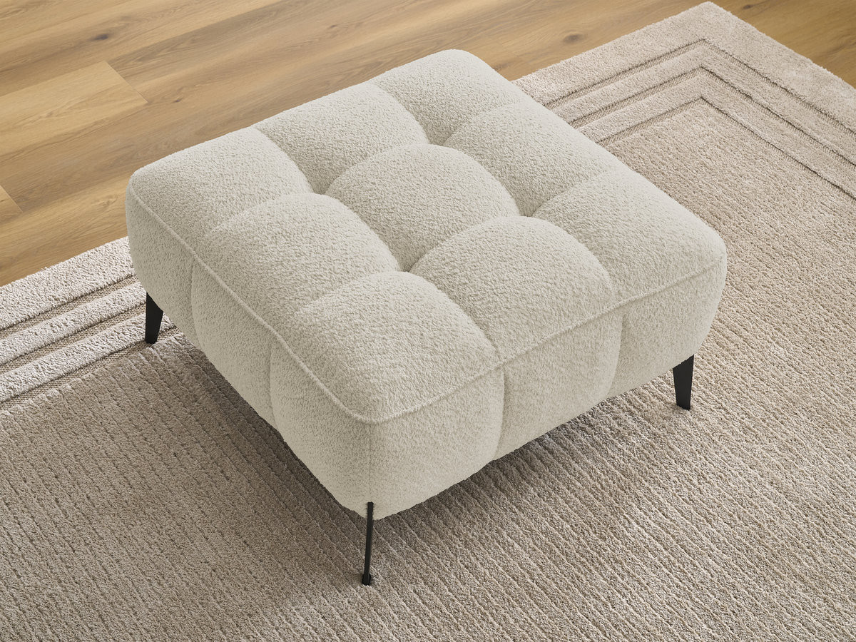 Bobochic Anis Pouf Bouclé-Stoff Beige