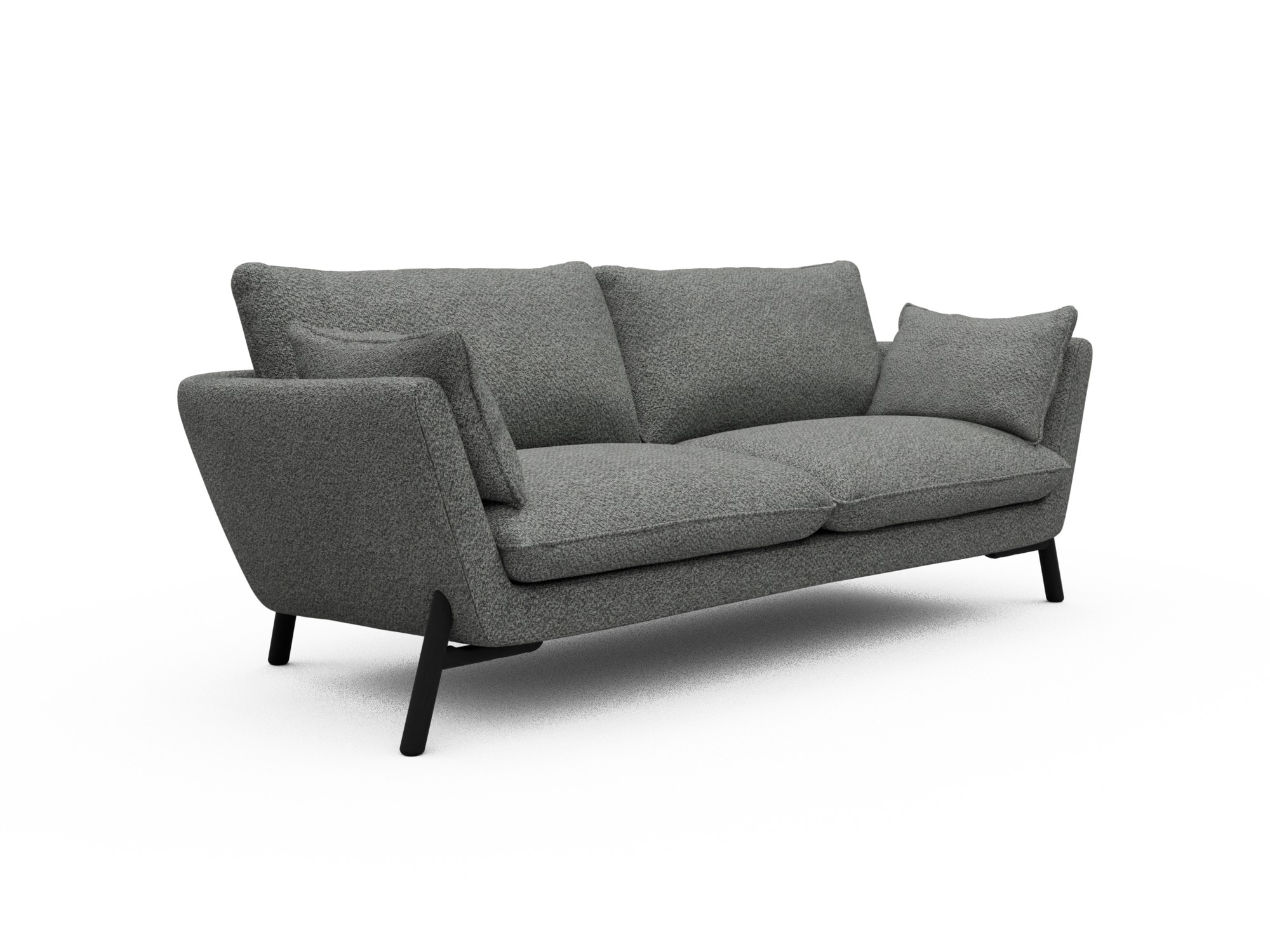 Skandi Home Sofa Emil 3-Sitzer Beinfarbe Eiche Schwarz Vanora-Warm-Grey moebelfaktor