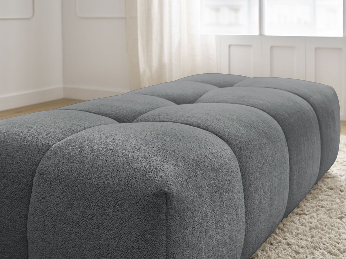 Bobochic Everest Pouf 140 × 70 cm Melange-Stoff Dunkelgrau