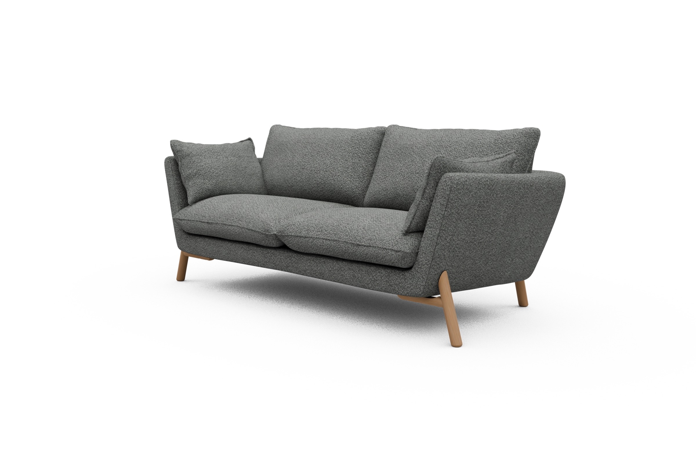 Sofa Emil 2-Sitzer Beinfarbe Eiche Natur Vanora-Warm-Grey