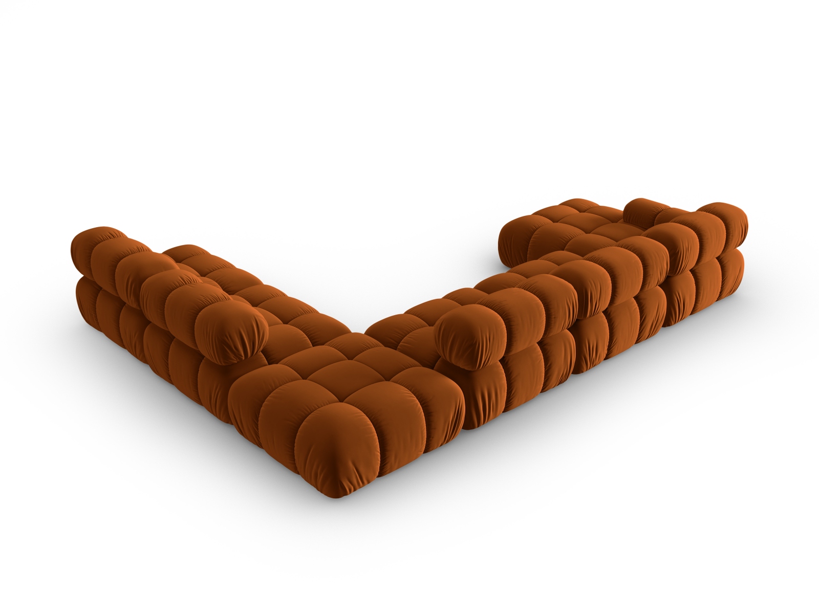 Micadoni Modulares Panorama Ecksofa Bellis 7-Sitzer Rechts Samt Bluvel Terrakotta
