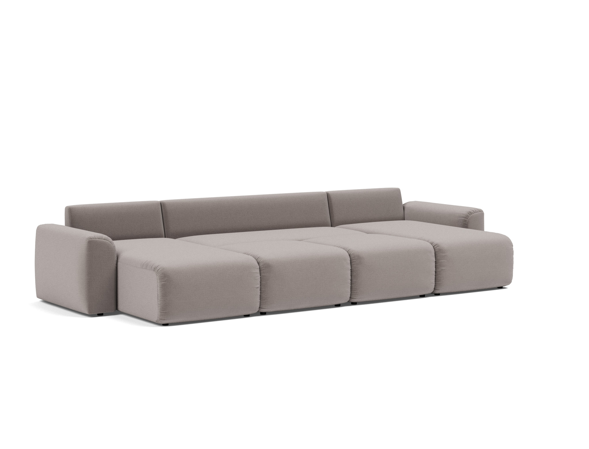 Schlafsofa Norum U-Form mit Chunky-Armlehnen Chenille Esina 418-Truffle