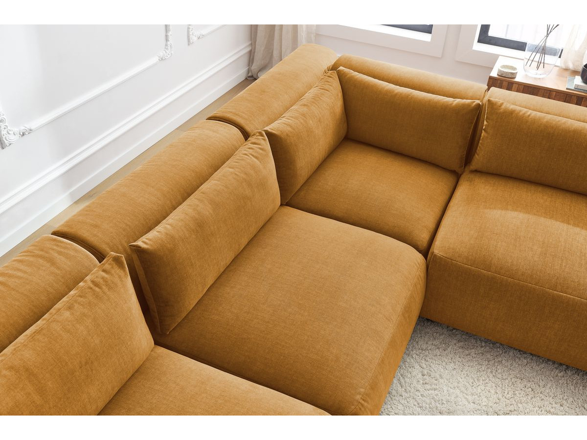 Bobochic Jeanne Ecksofa 299 × 299 cm Samt Gelb
