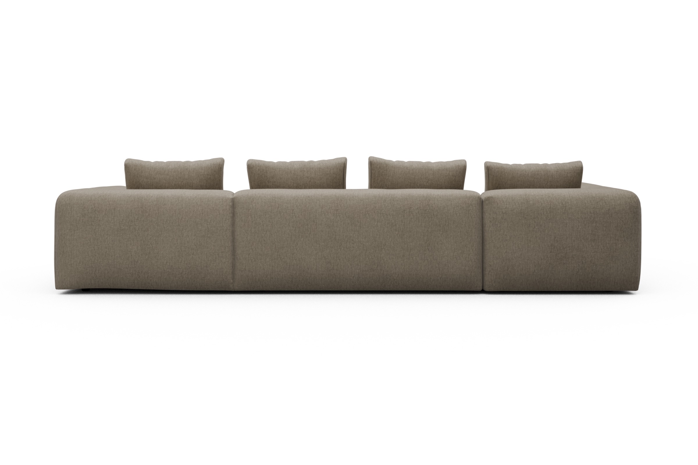 Wohnlandschaft Fred Chaiselongue rechts mit 2-Sitzer und lange Armlehne links Smooth-Belge