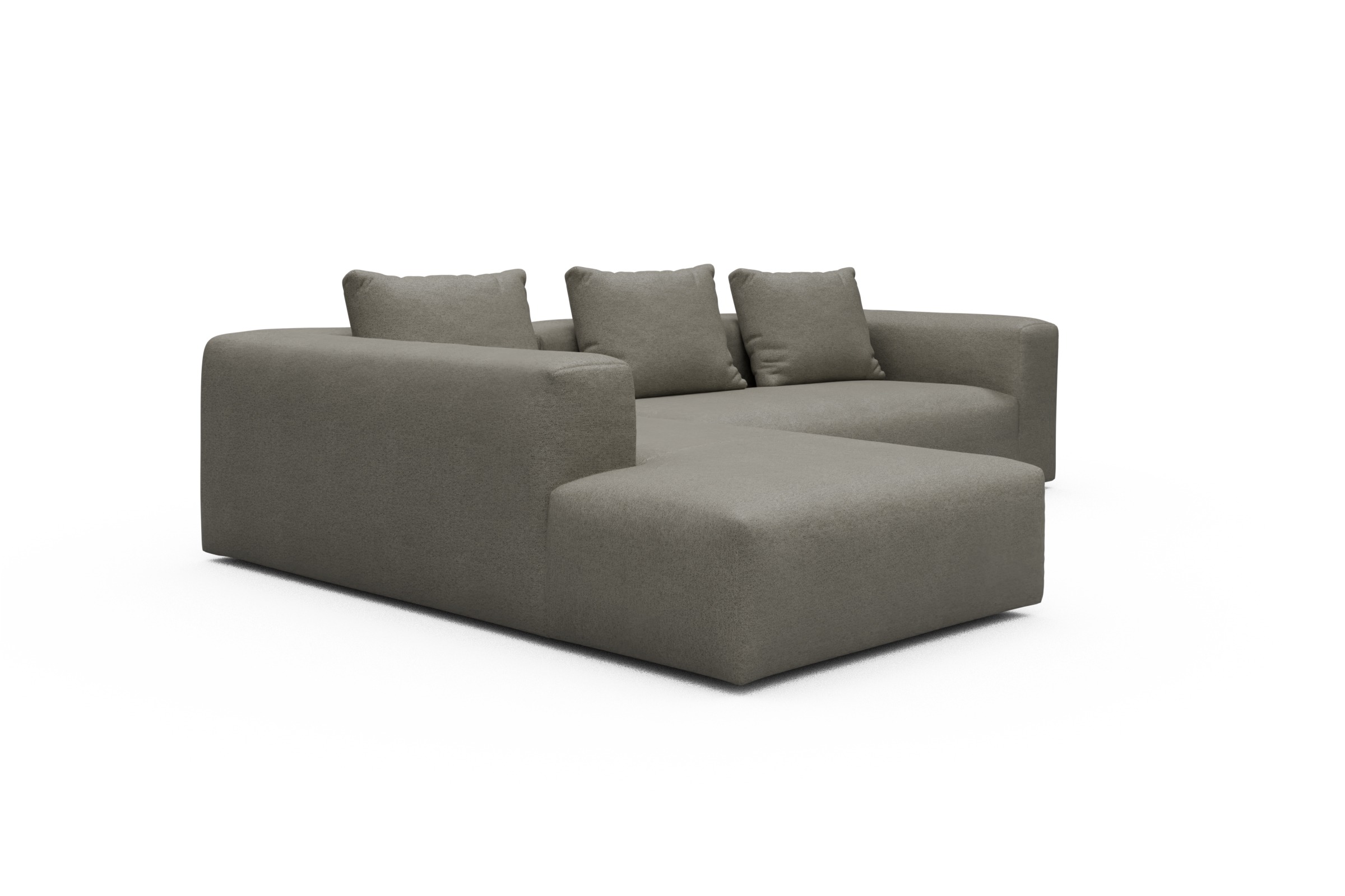Ecksofa Fred Relax-Ecke links mit 2,5-Sitzer Denari-Warm-Grey