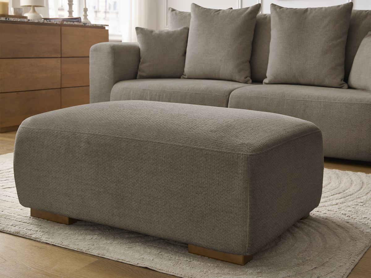 Bobochic Sidonie Sofa 4-Sitzer mit Pouf Melange-Stoff Taupe