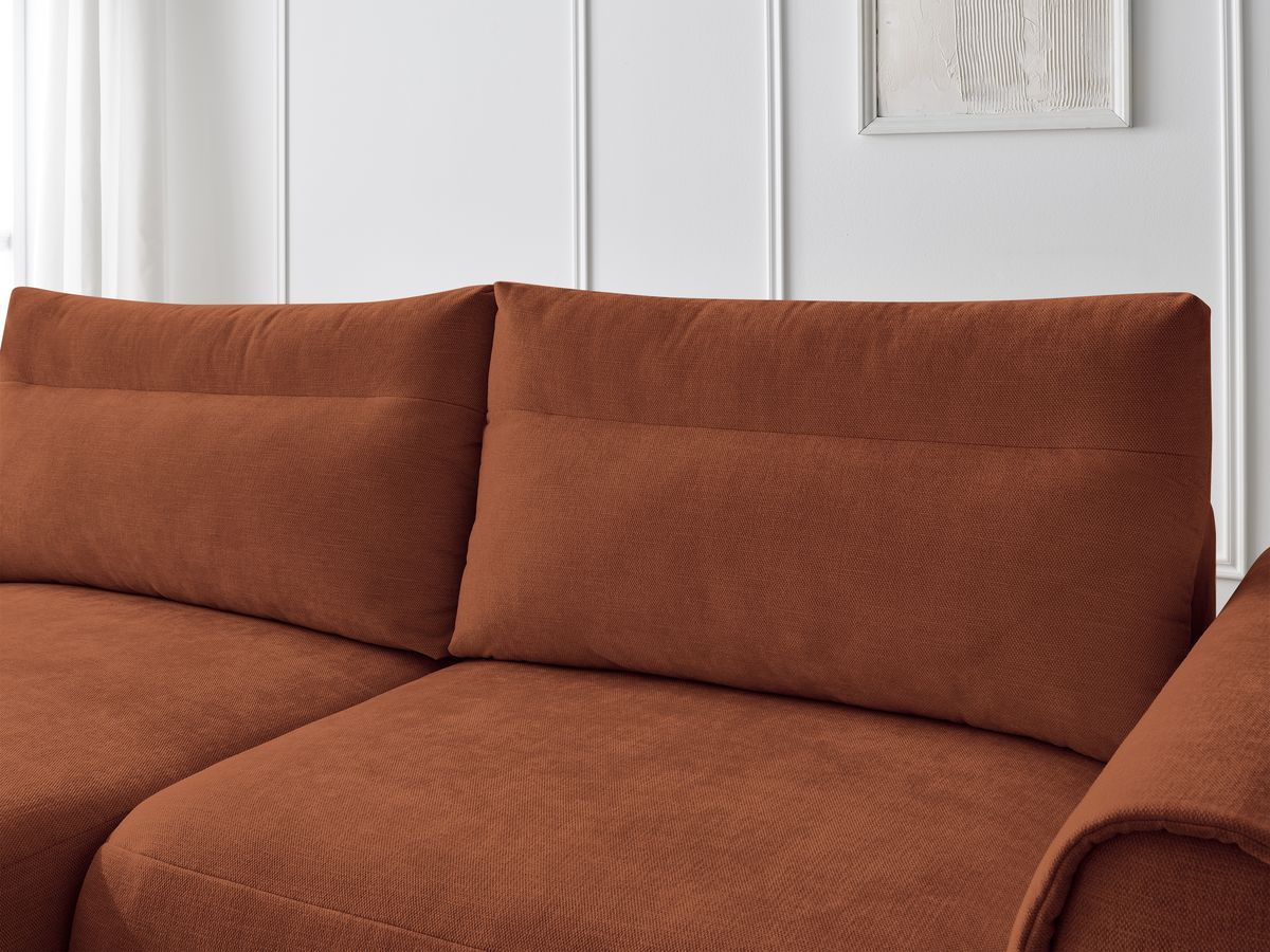 Bobochic Aden Ecksofa 246 × 152 cm Stoff Orange Ecke links