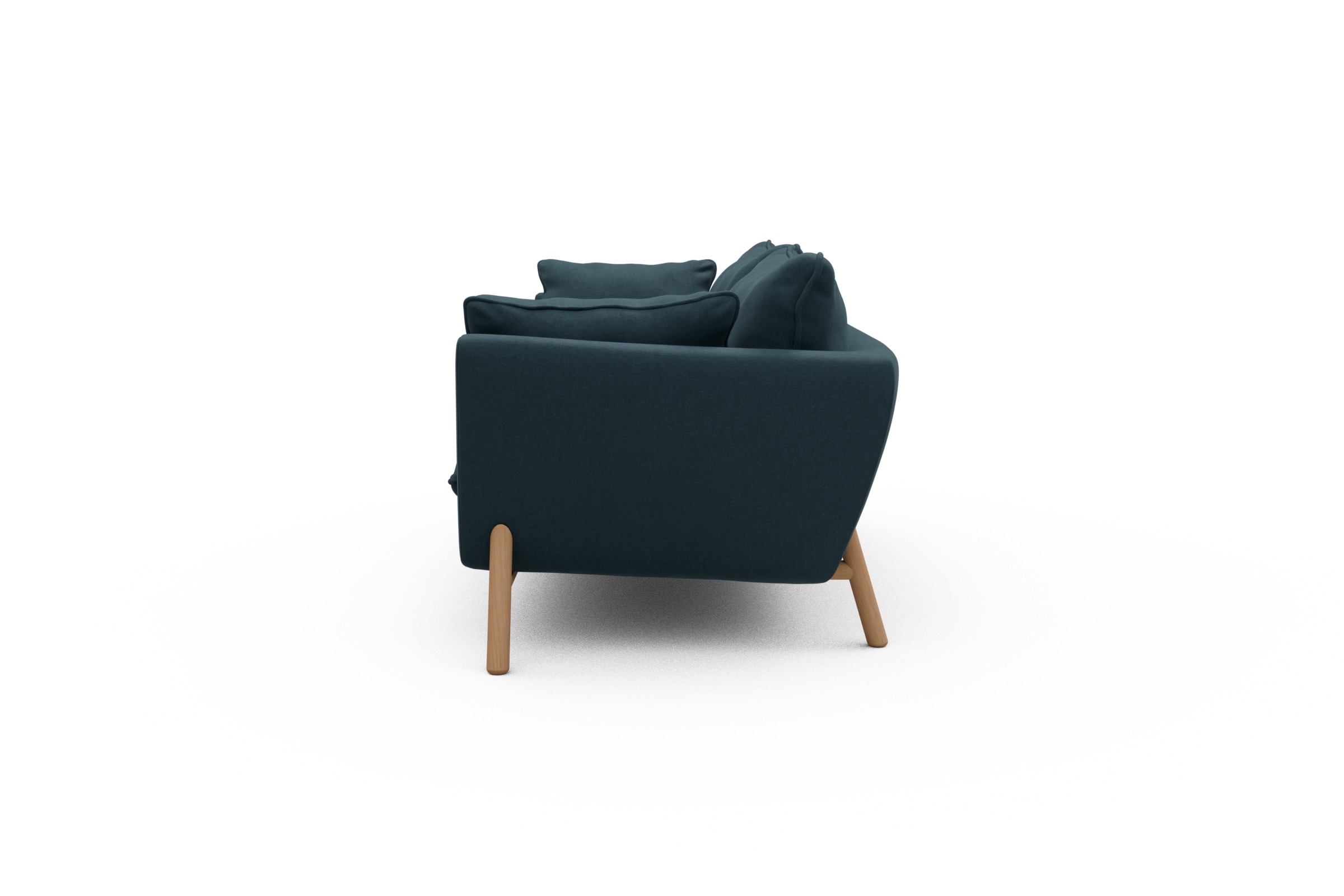 Sofa Emil PREMIUM 2-Sitzer Beinfarbe Eiche Natur Satya-Indigo