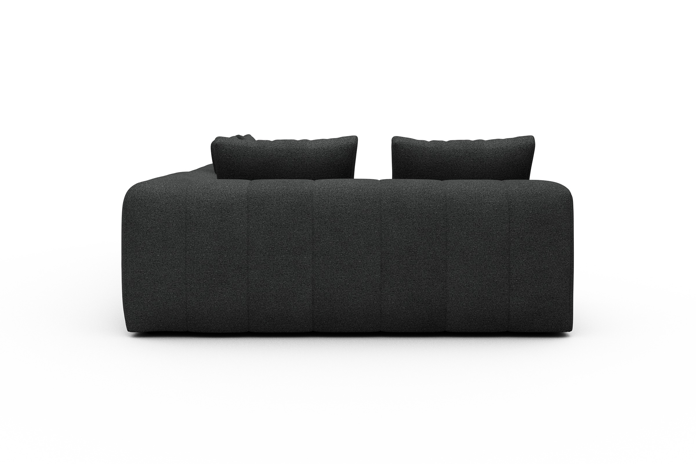 Ecksofa Hugo 2x 2,5-Sitzer Armlehne rechts Boucle-Charcoal