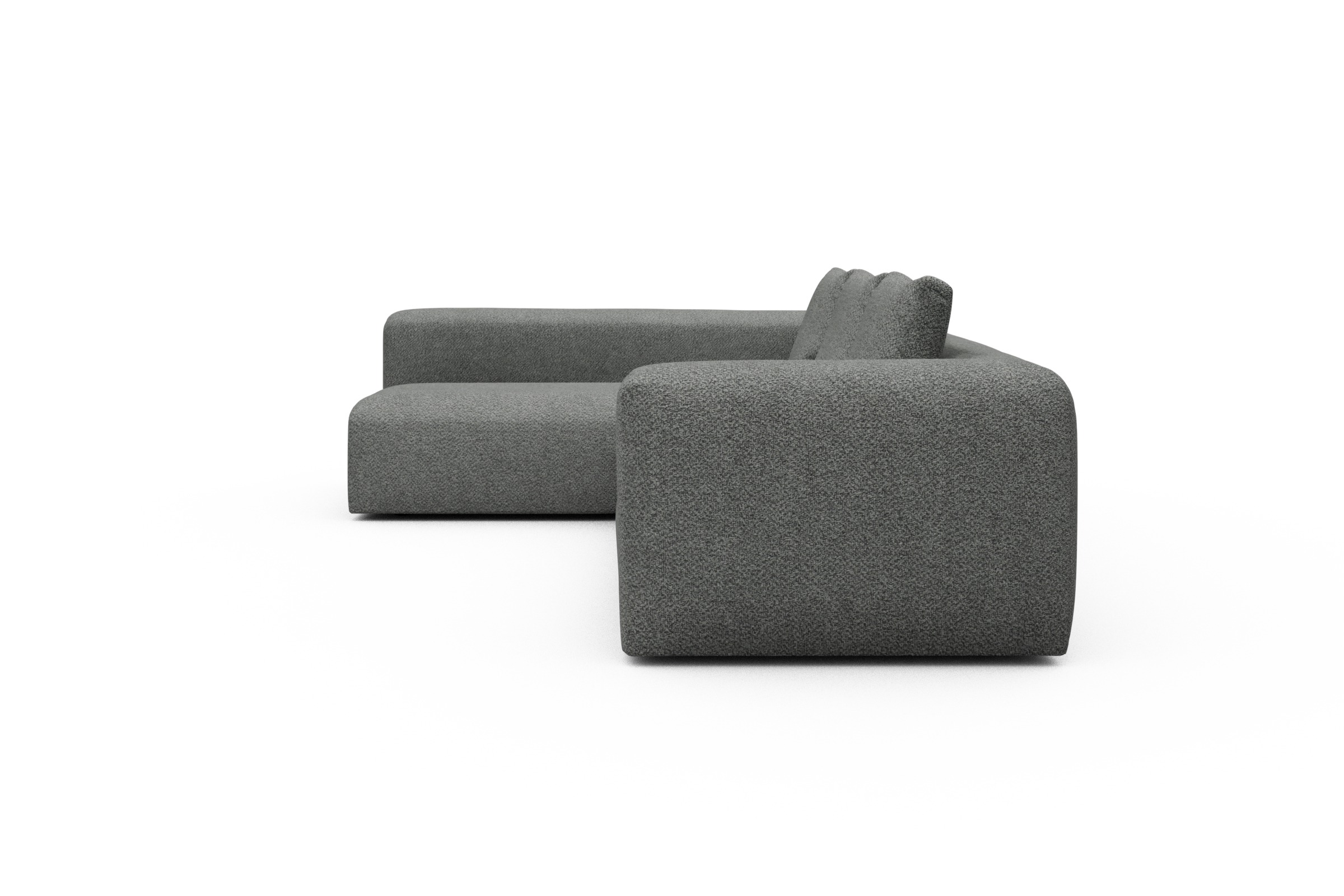 Ecksofa Fred 2x 2,5-Sitzer links offen Vanora-Warm-Grey
