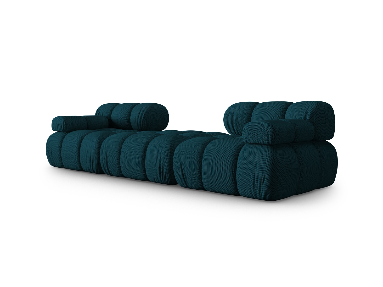 Micadoni Modulares Sofa Bellis 3-Sitzer mit flachem Modul 3D-Stoff Sonic Marineblau