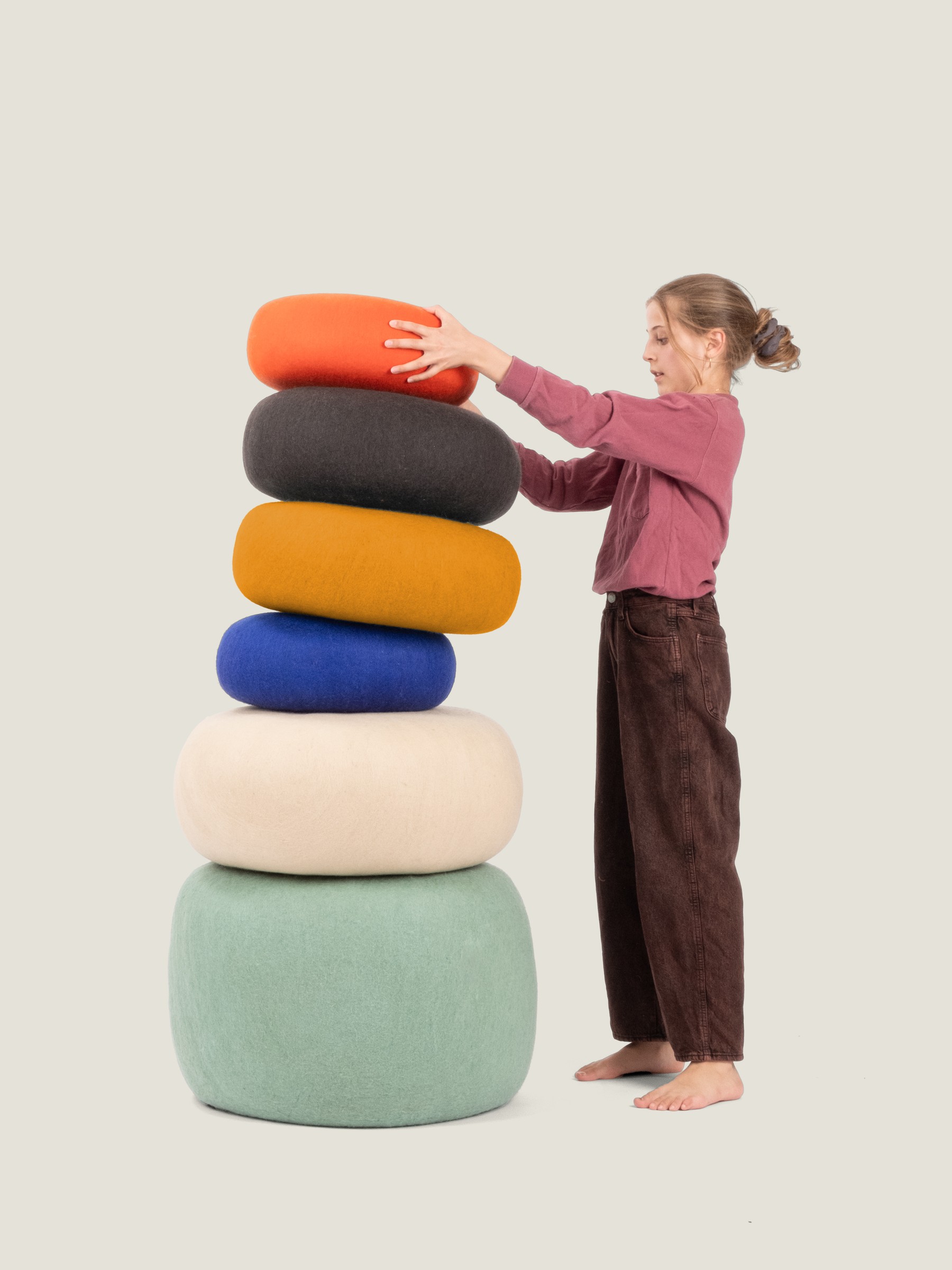 myfelt Mats Colour Pouf Rotorange Ø 48 x 18 cm