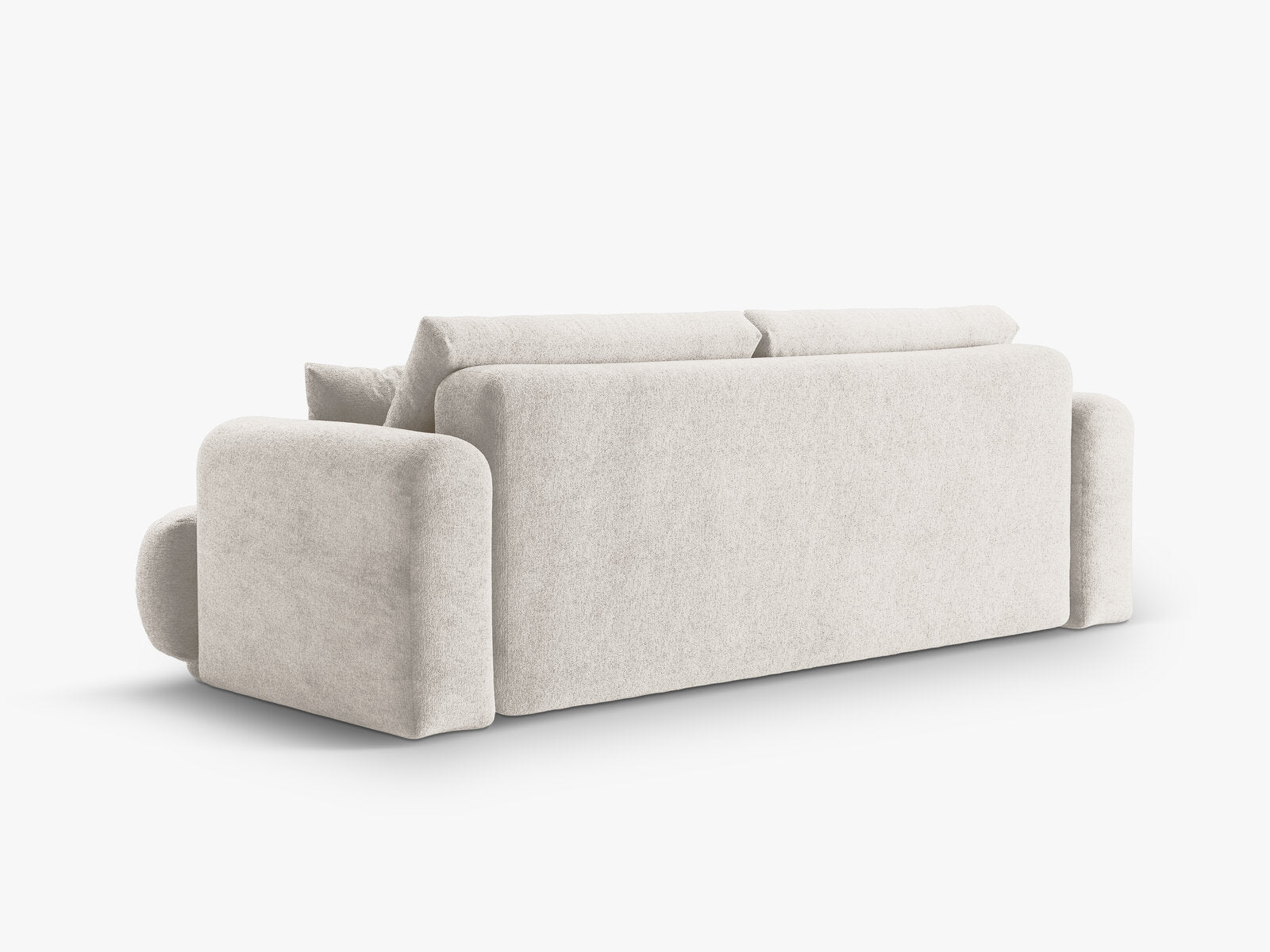 Micadoni Ella Schlafsofa 3-Sitzer mit Bettkasten Strukturierter Stoff Sorella Beige