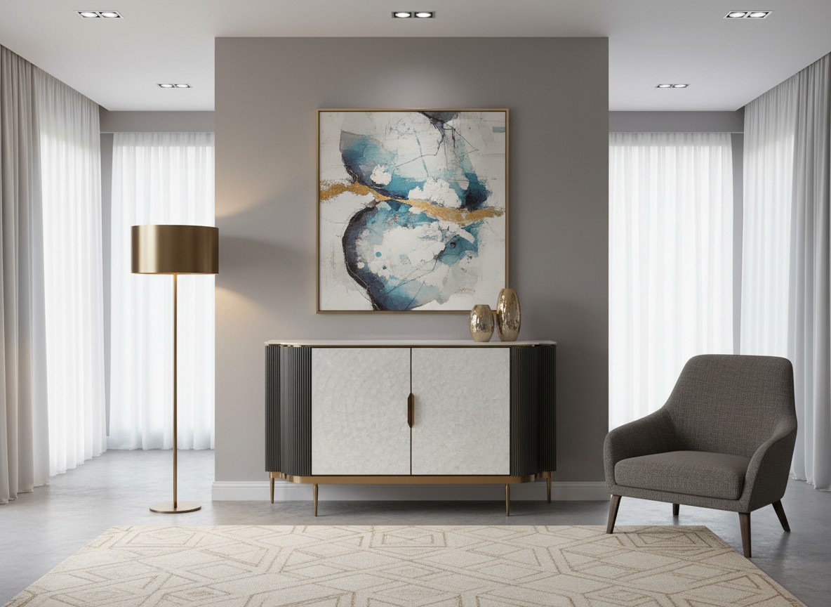 Livin Hill Sideboard Stilig 150 cm Dunkelgraphit, Platte Weiß
