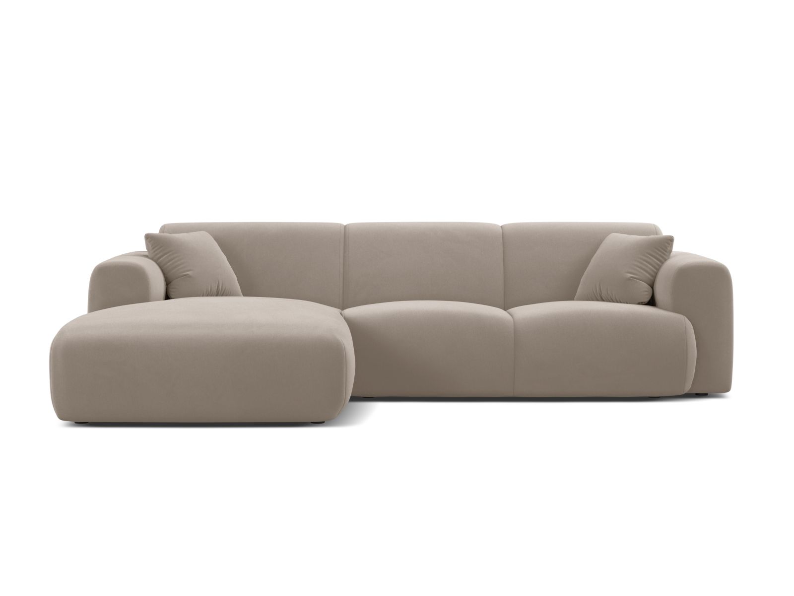 Micadoni Ecksofa Molino 4-Sitzer Links Samt Casino Helles Beige