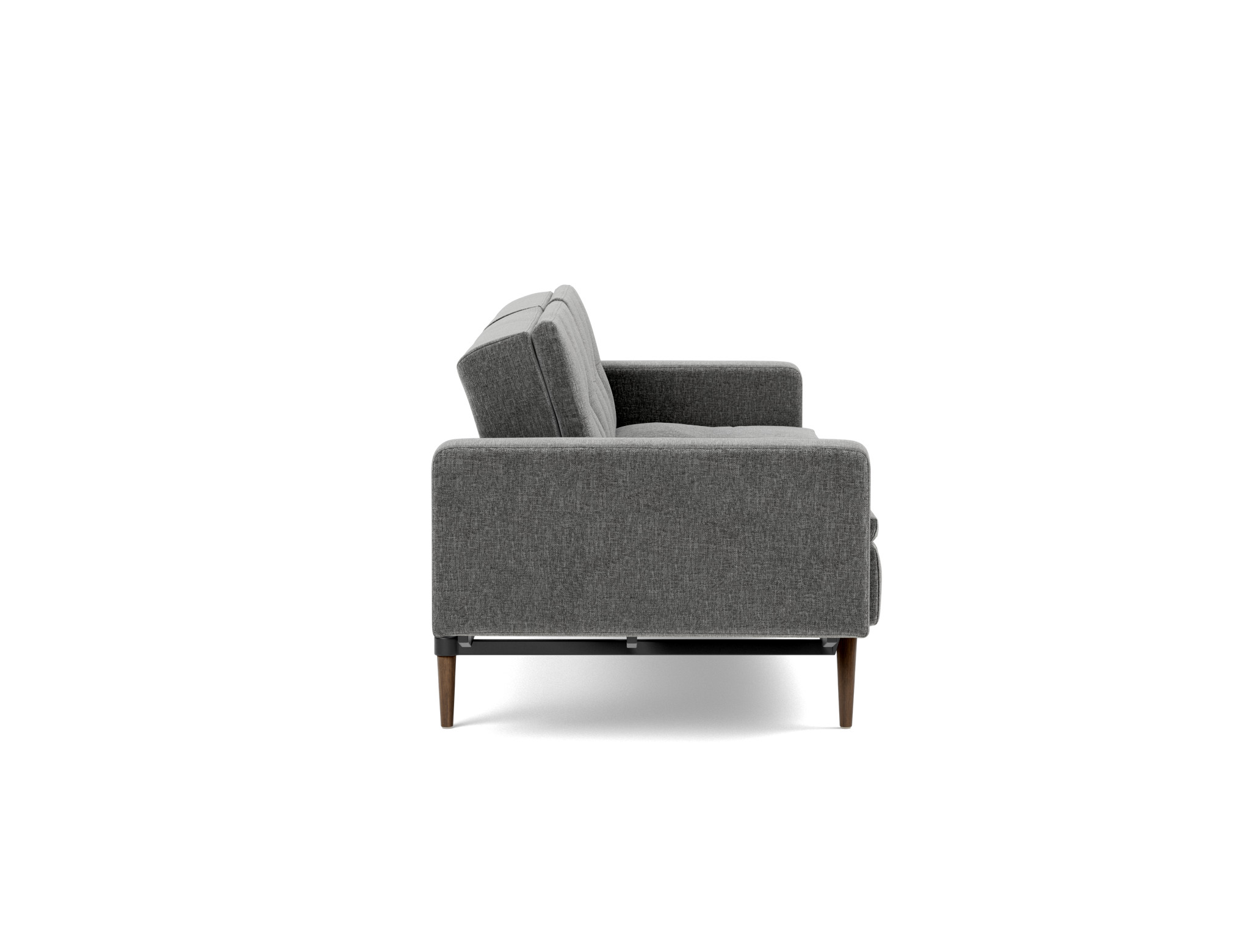 Schlafsofa Dublexo mit Armlehnen Strukturierter Stoff Twist 563-Charcoal Beine Styletto Eiche dunkel