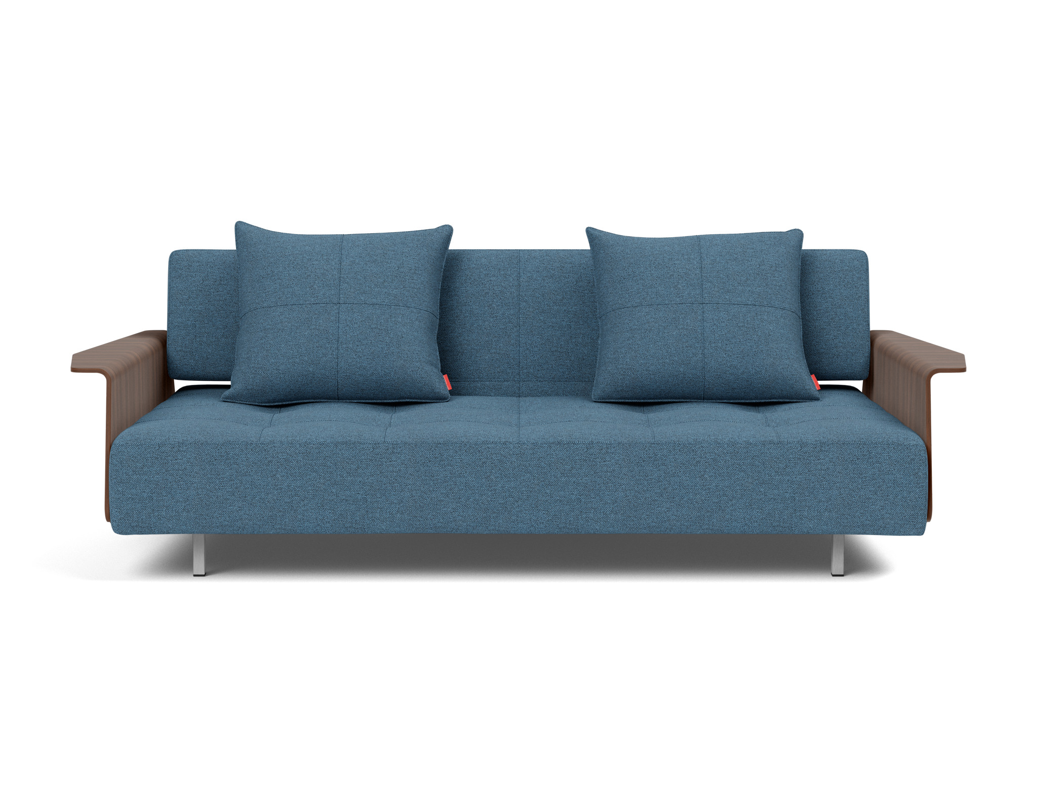 Schlafsofa Long Horn D.E.L. mit Armlehnen Strukturierter Stoff Weda 302-Weda-Blue