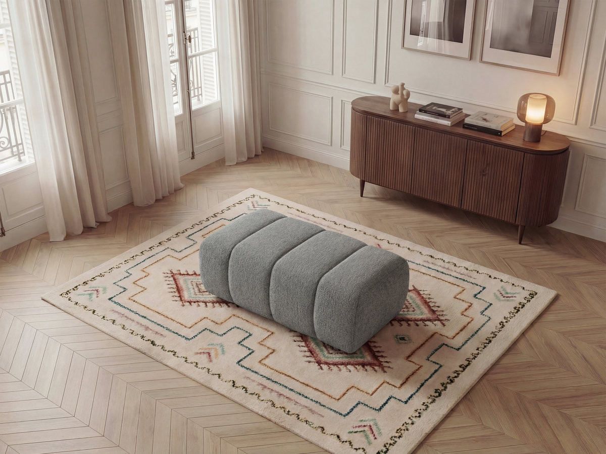 Bobochic Nesty Pouf Melange-Stoff Dunkelgrau