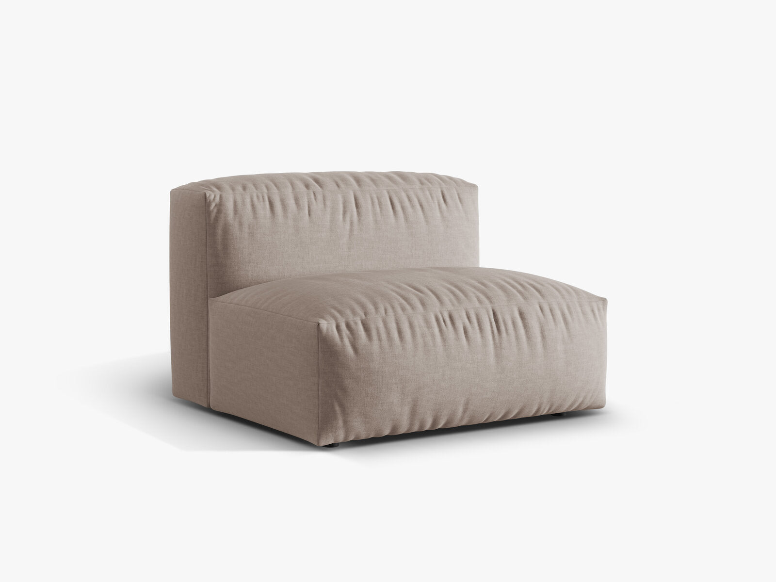 Micadoni Modul Martina 1-Sitzer Strukturierter Stoff Boston Dunkelbeige