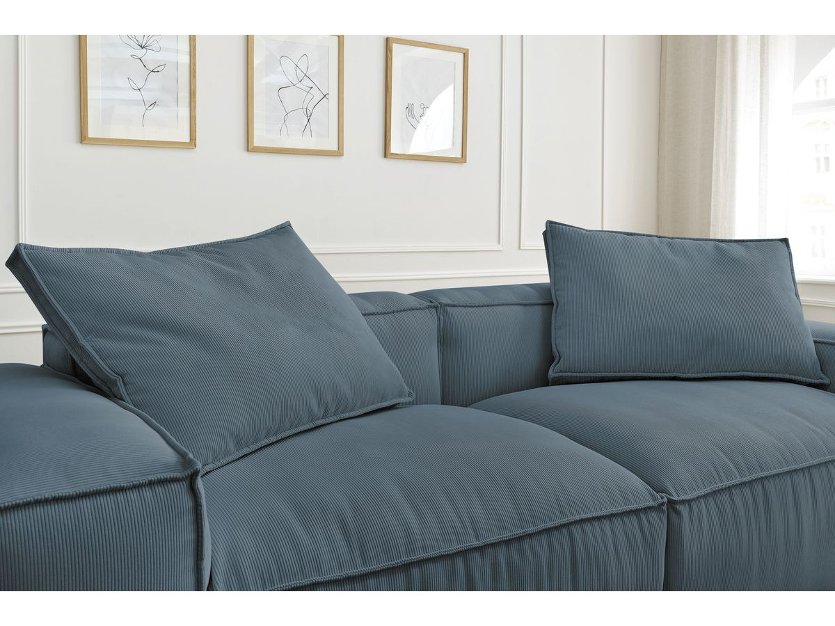 Bobochic Boheme Sofa 3-Sitzer Cordsamt Dunkelblau