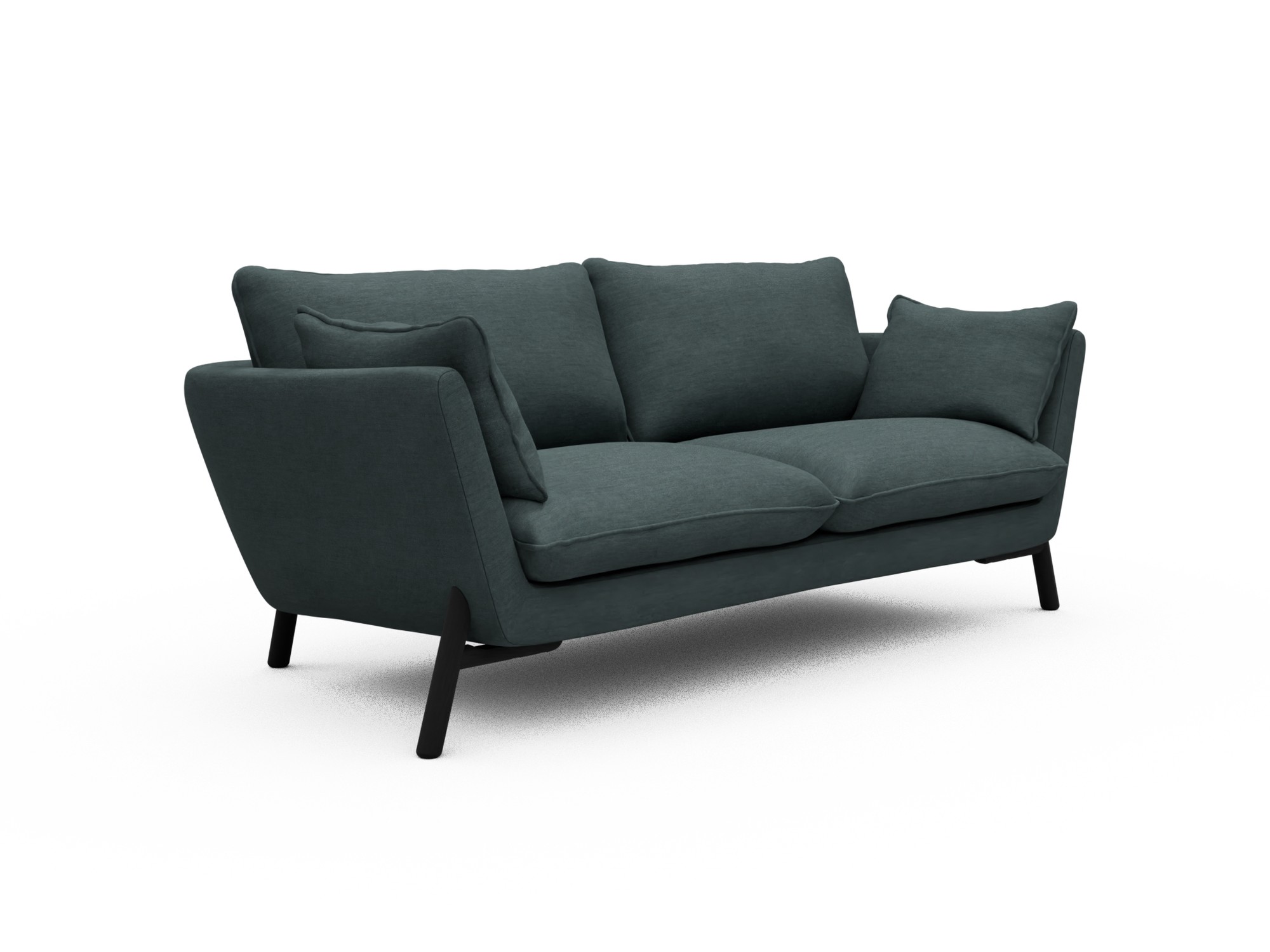 Skandi Home Sofa Emil 2-Sitzer Beinfarbe Eiche Schwarz Vivus-Blue moebelfaktor