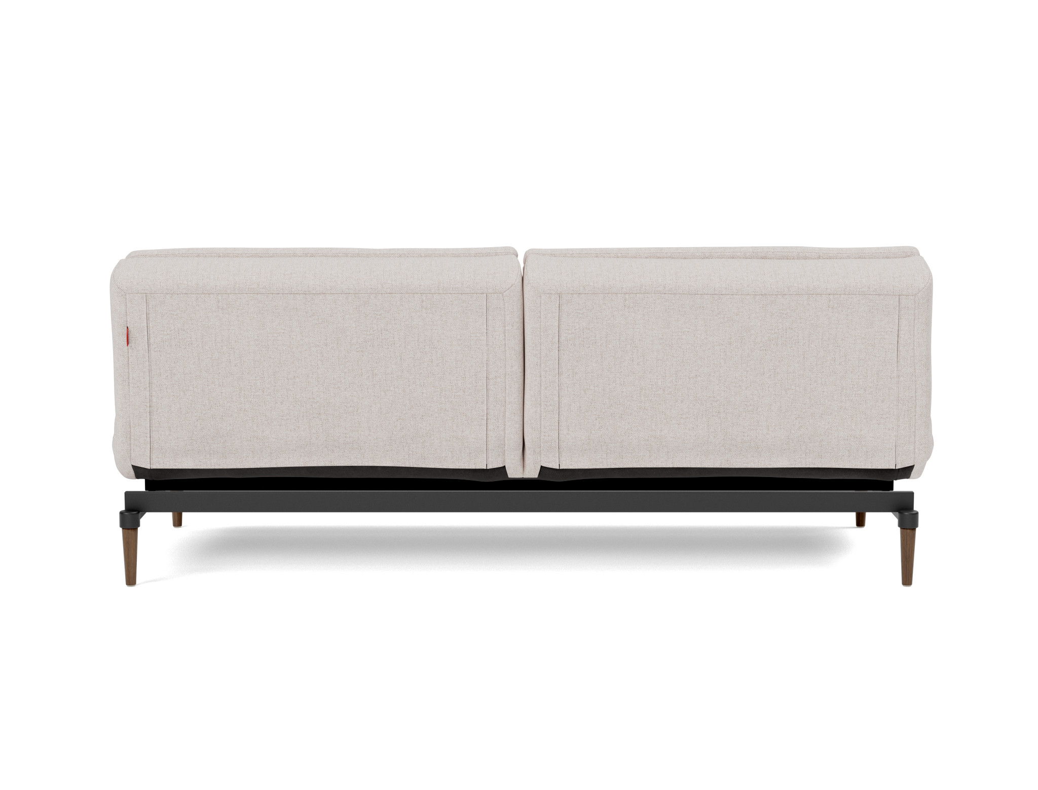 Schlafsofa Dublexo Strukturierter Stoff Weda 300-Weda-Sand Beine Styletto Eiche dunkel