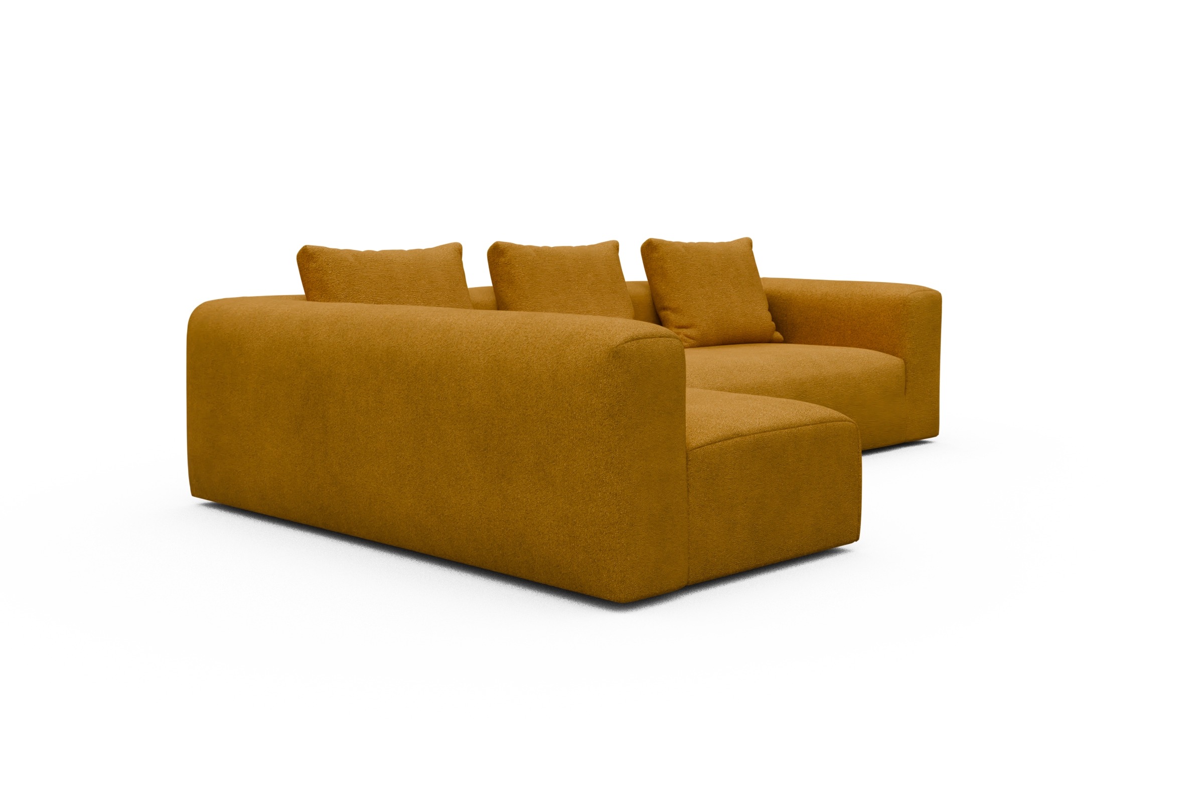 Ecksofa Fred 2x 2,5-Sitzer links offen Boucle-Ochre