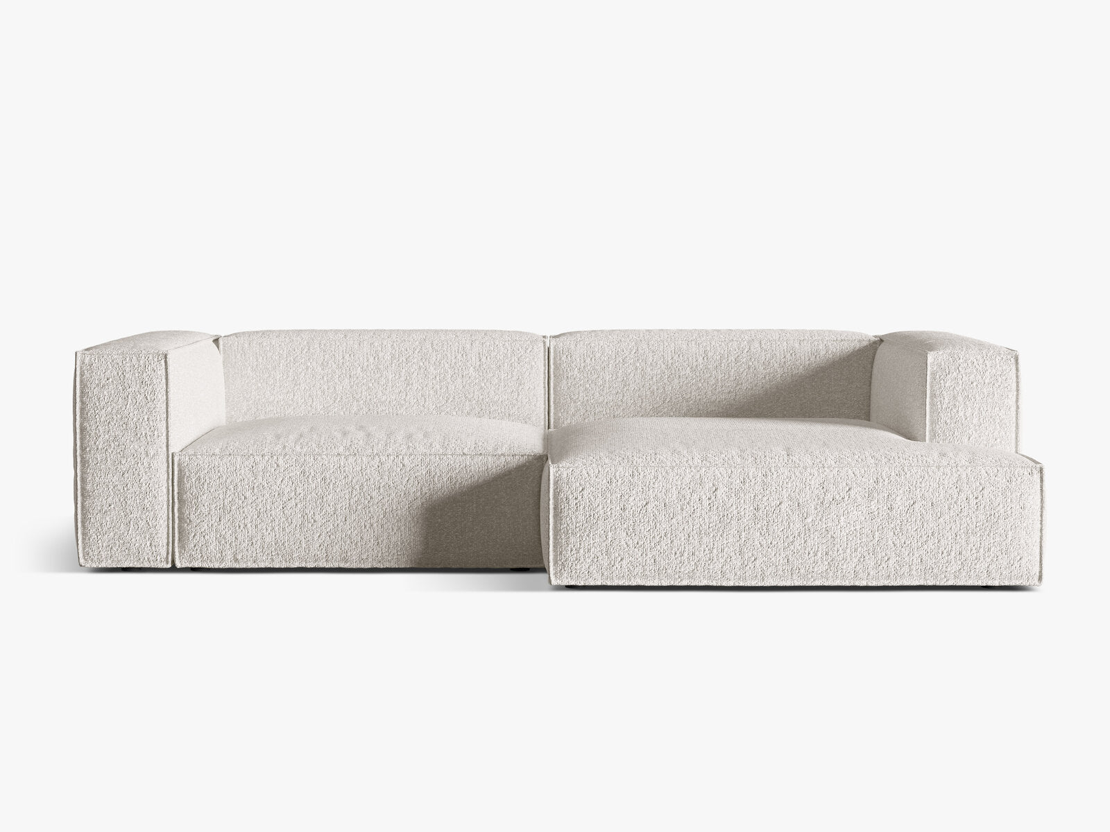 Micadoni Ecksofa Nuria 4-Sitzer Rechts Boucle Grau Beige Melange