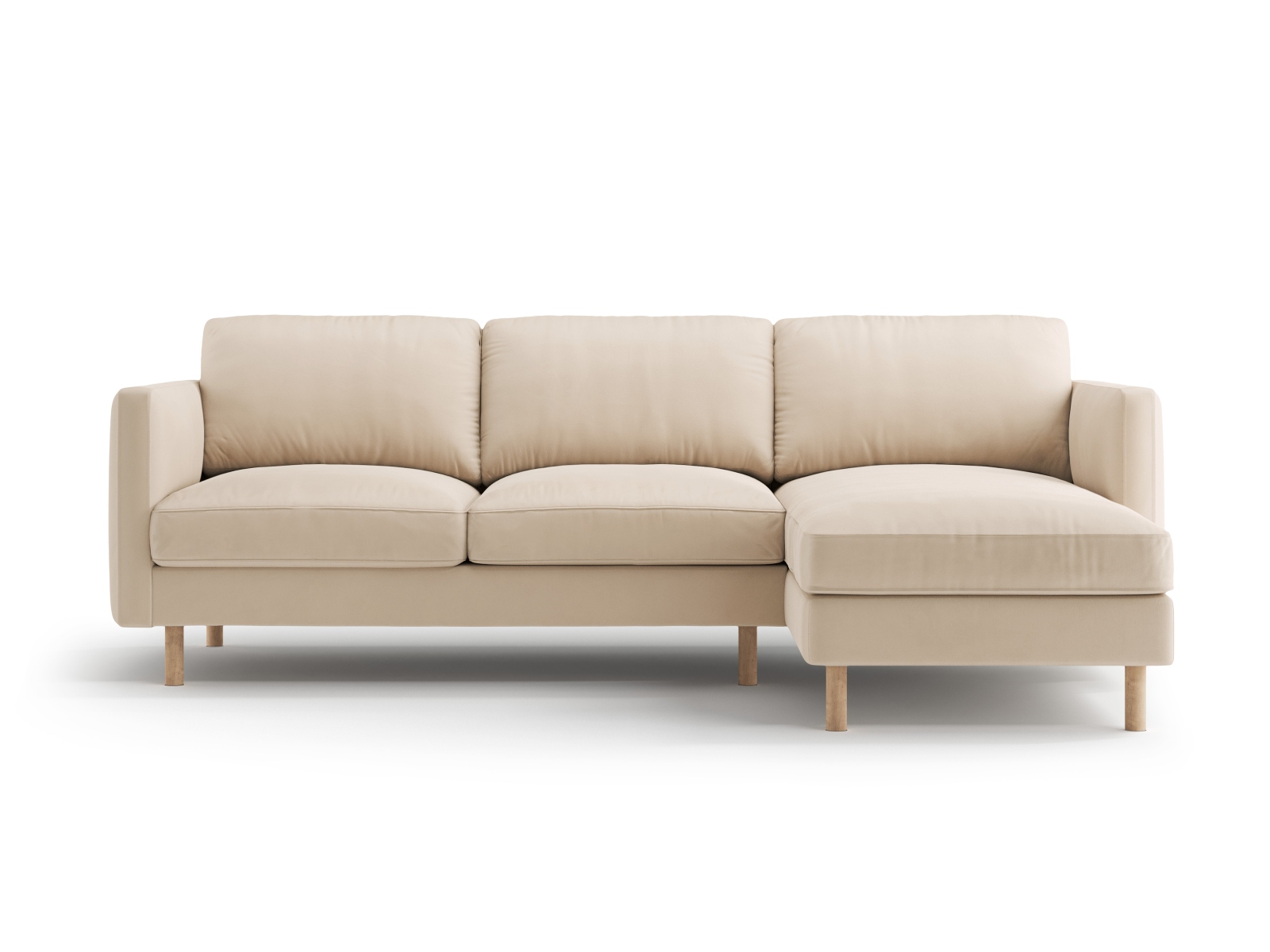 Micadoni Ecksofa Eden Groß 3-Sitzer Rechts Samt Nude