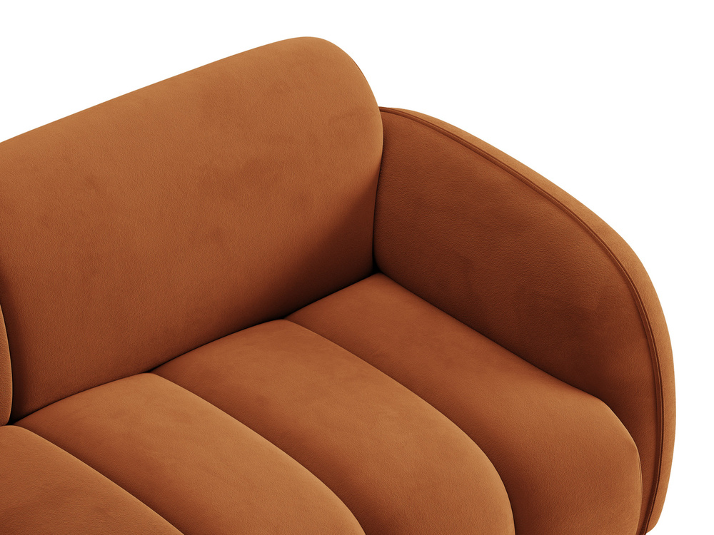 Cosmopolitan Design Ecksofa Bilbao 3-Sitzer Samt Casino Terrakotta Links