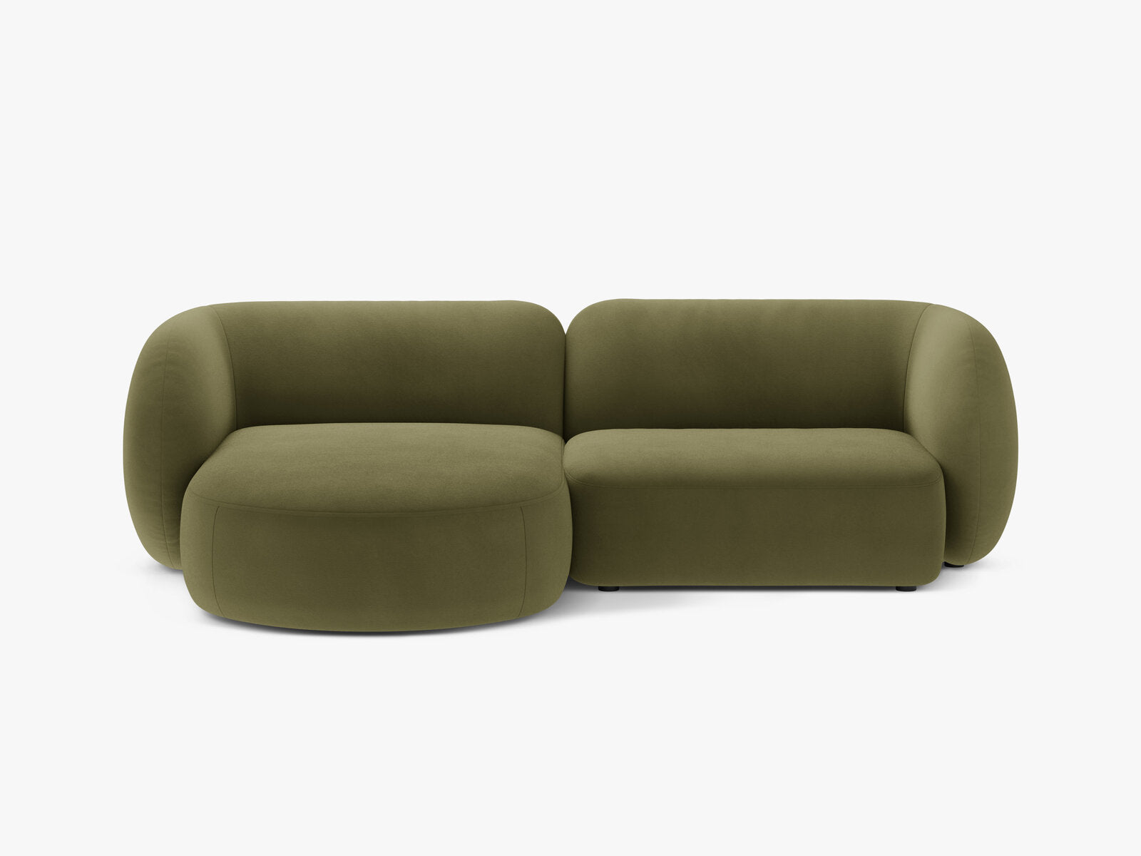Micadoni Ecksofa Kate 2-Sitzer Links Samt Grün