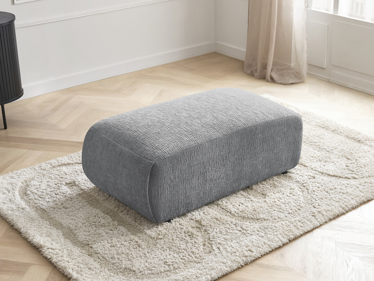 Bobochic Jana Pouf 63 × 114 cm Strukturstoff Dunkelgrau