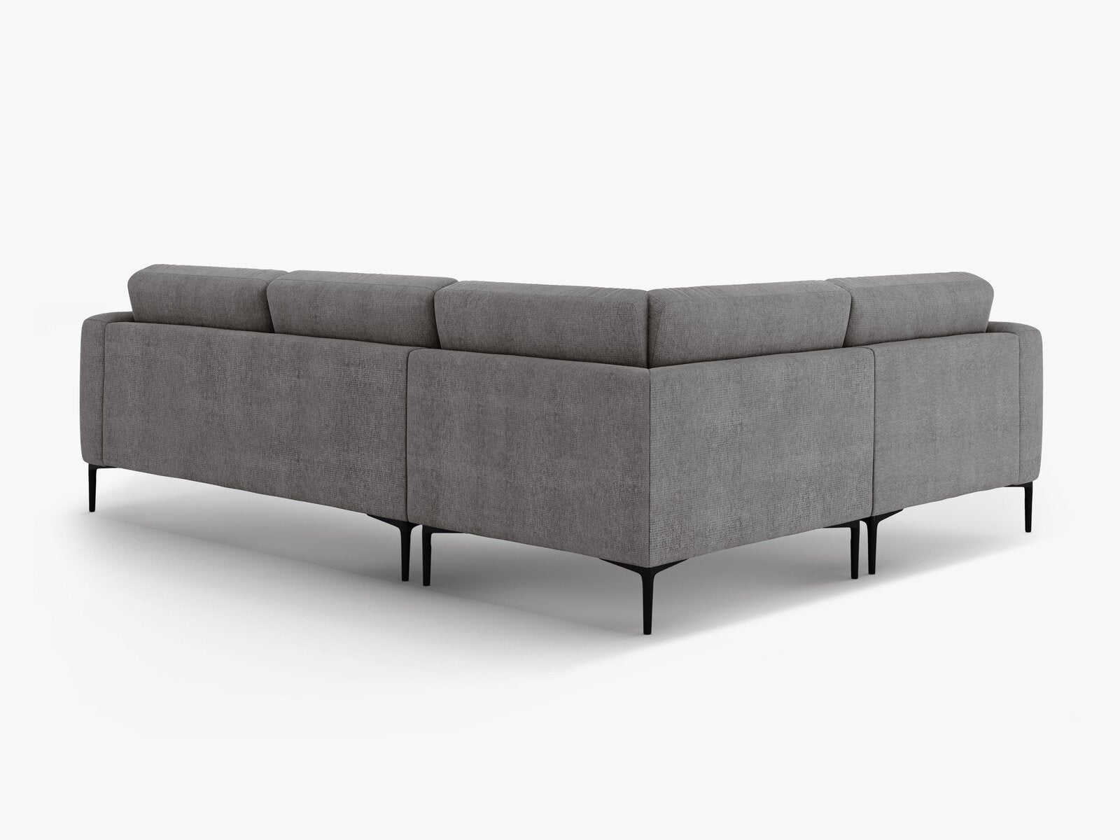 Micadoni Ecksofa Bemy 4-Sitzer Links Strukturierter Stoff Grau