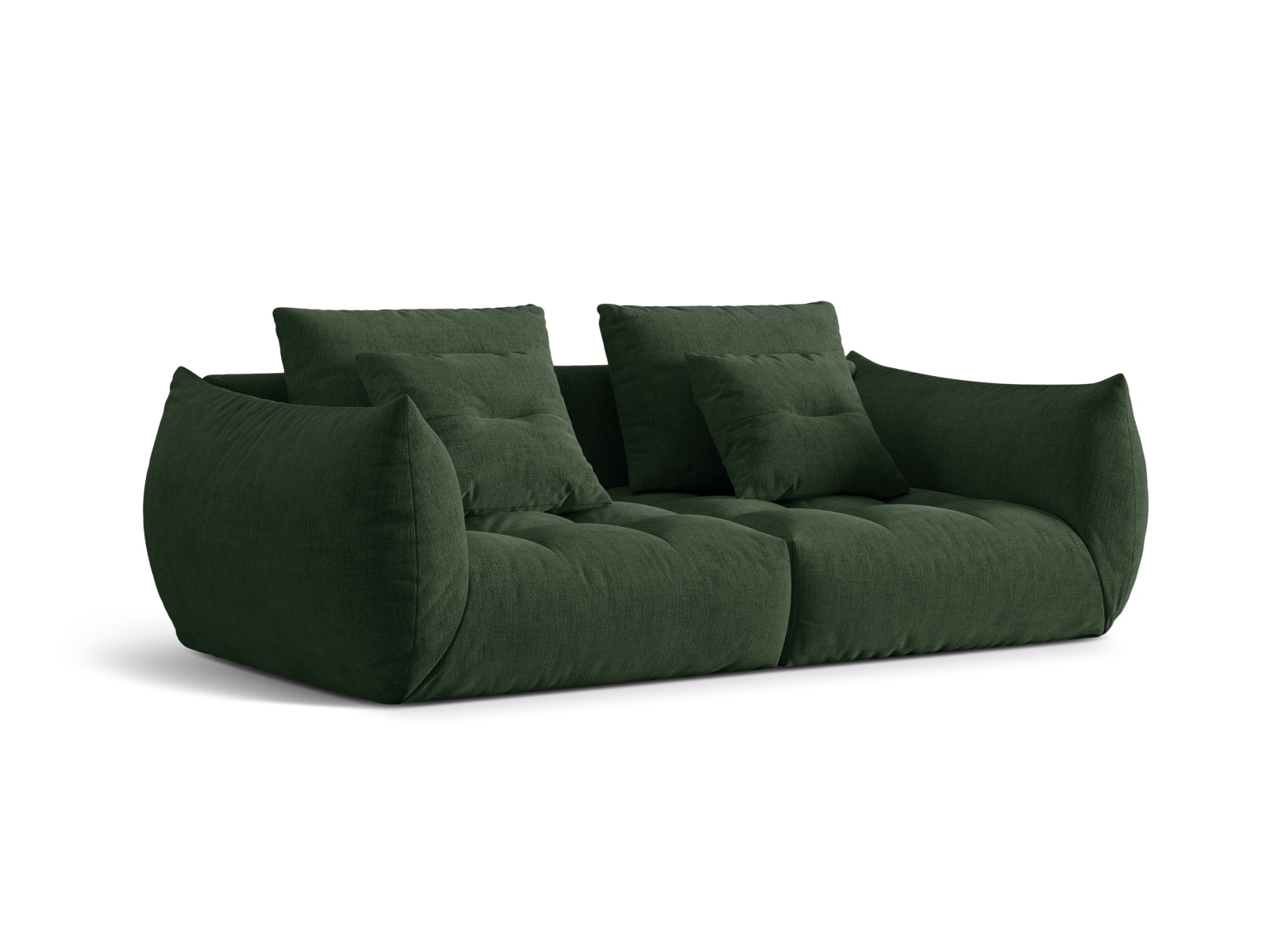 Micadoni Sofa Bloom 3-Sitzer Strukturierter Stoff Moßgrün