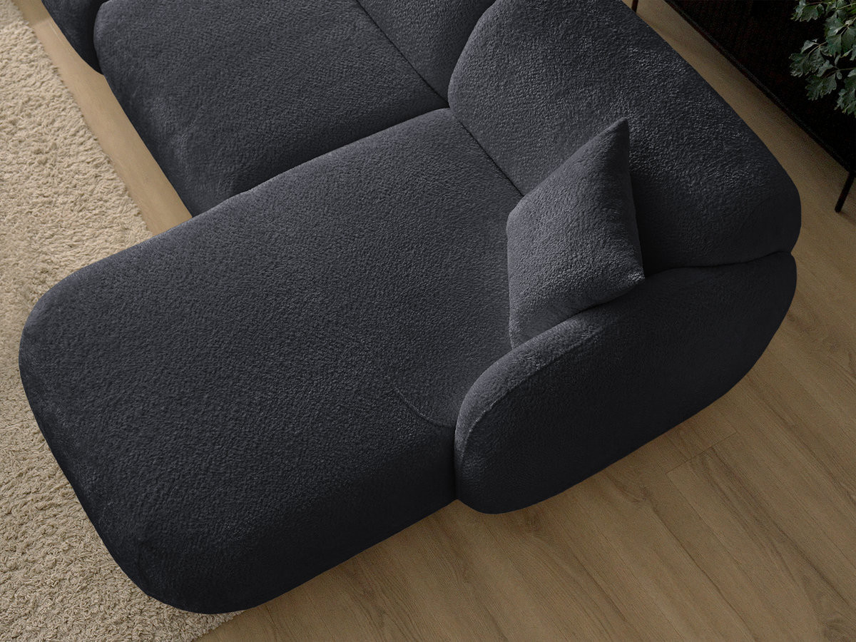 Bobochic Anda Wohnlandschaft mit Pouf 396 × 357 cm Chenille Schwarz Ecke rechts