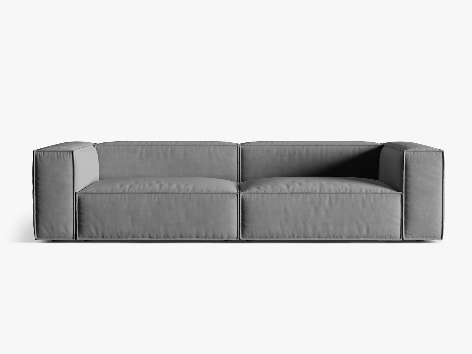 Micadoni Sofa Nuria 5-Sitzer Samt Grau