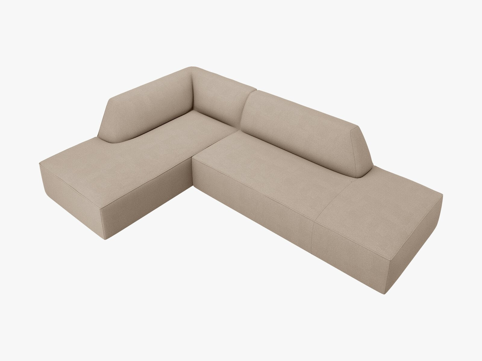 Micadoni Ecksofa Ruby 4-Sitzer Links Strukturierter Stoff Ottawa Dunkelbeige