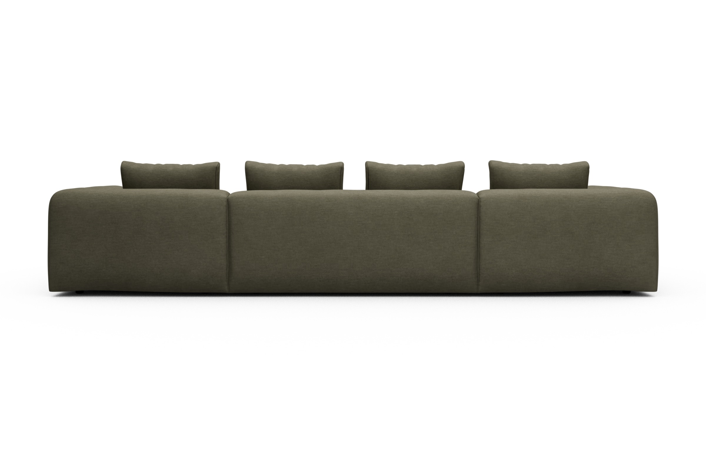 Wohnlandschaft Fred mit 2-Sitzer und Chaiselongue beidseitig Vivus-Dusty-Olive