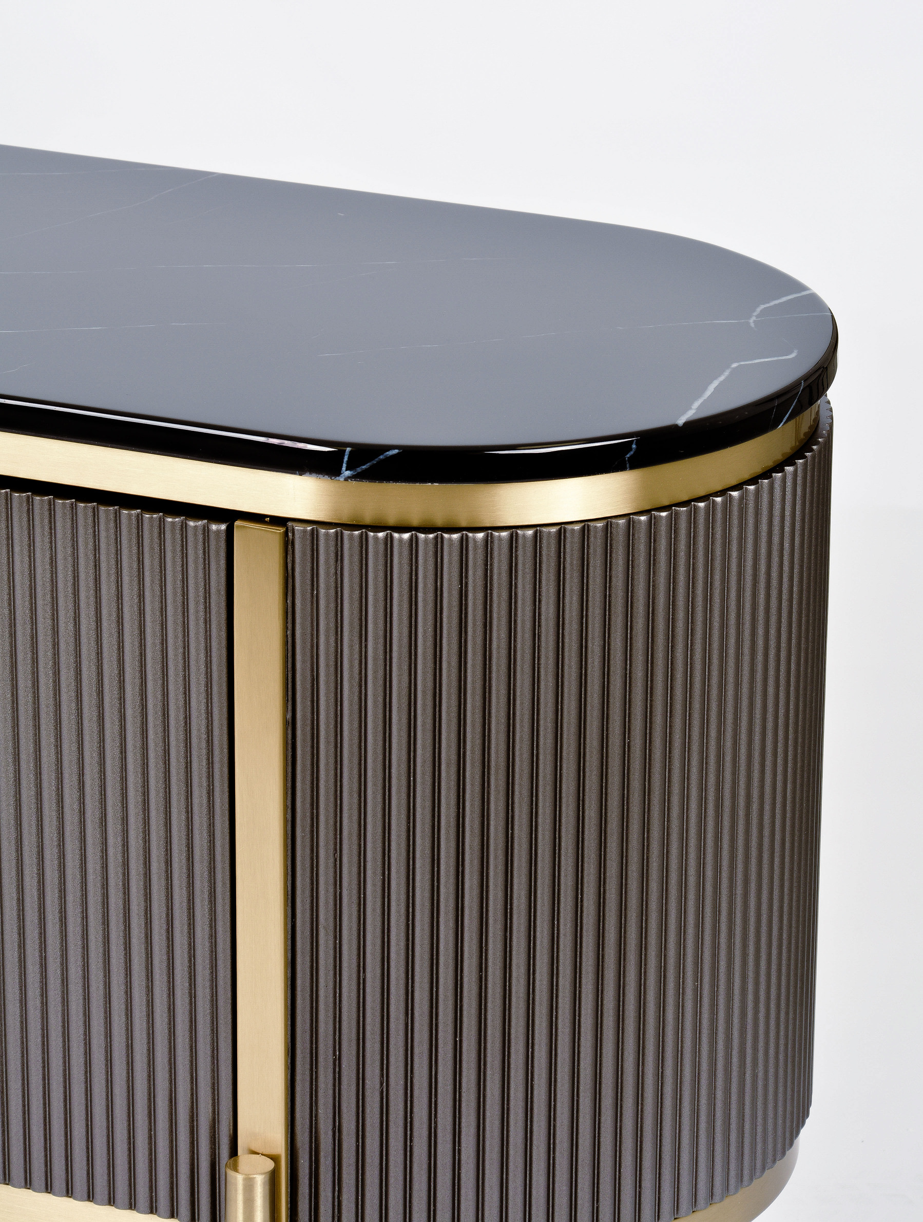 Livin Hill TV-Kommode Stilig 200 × 40 × 60 cm Schwarz, Platte Marmoroptik
